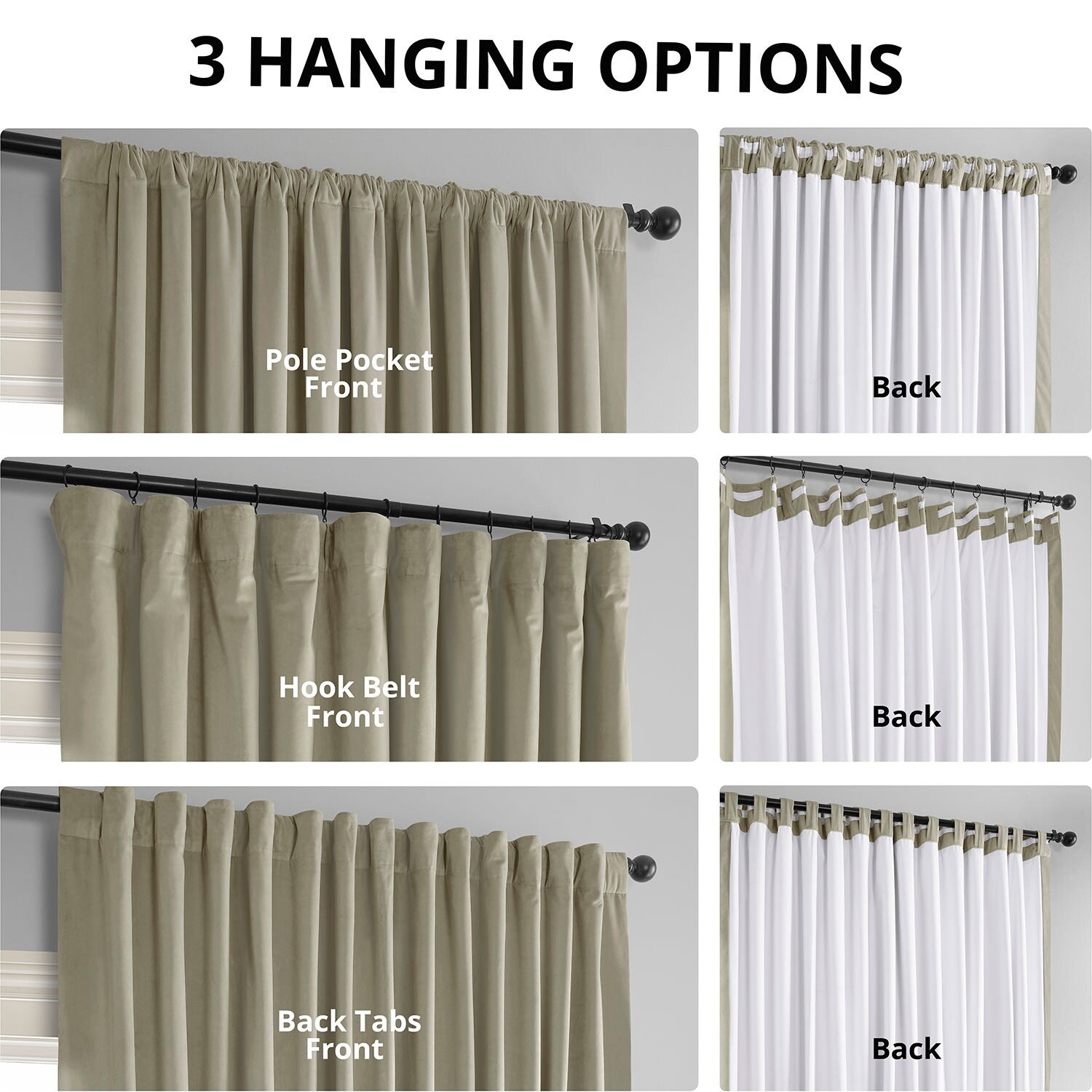 Rideaux occultants extra larges en velours Signature Exclusive Fabrics (1 panneau) - Rideaux occultants luxueux