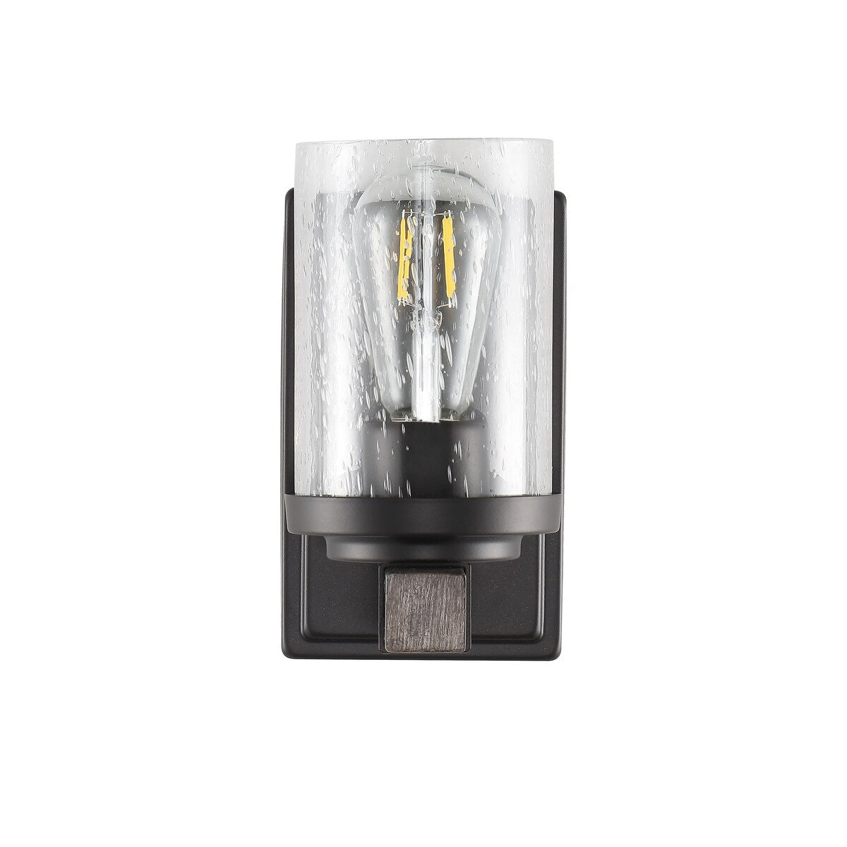 Applique murale à LED style rustique en fer et verre grainé, par JONATHAN Y