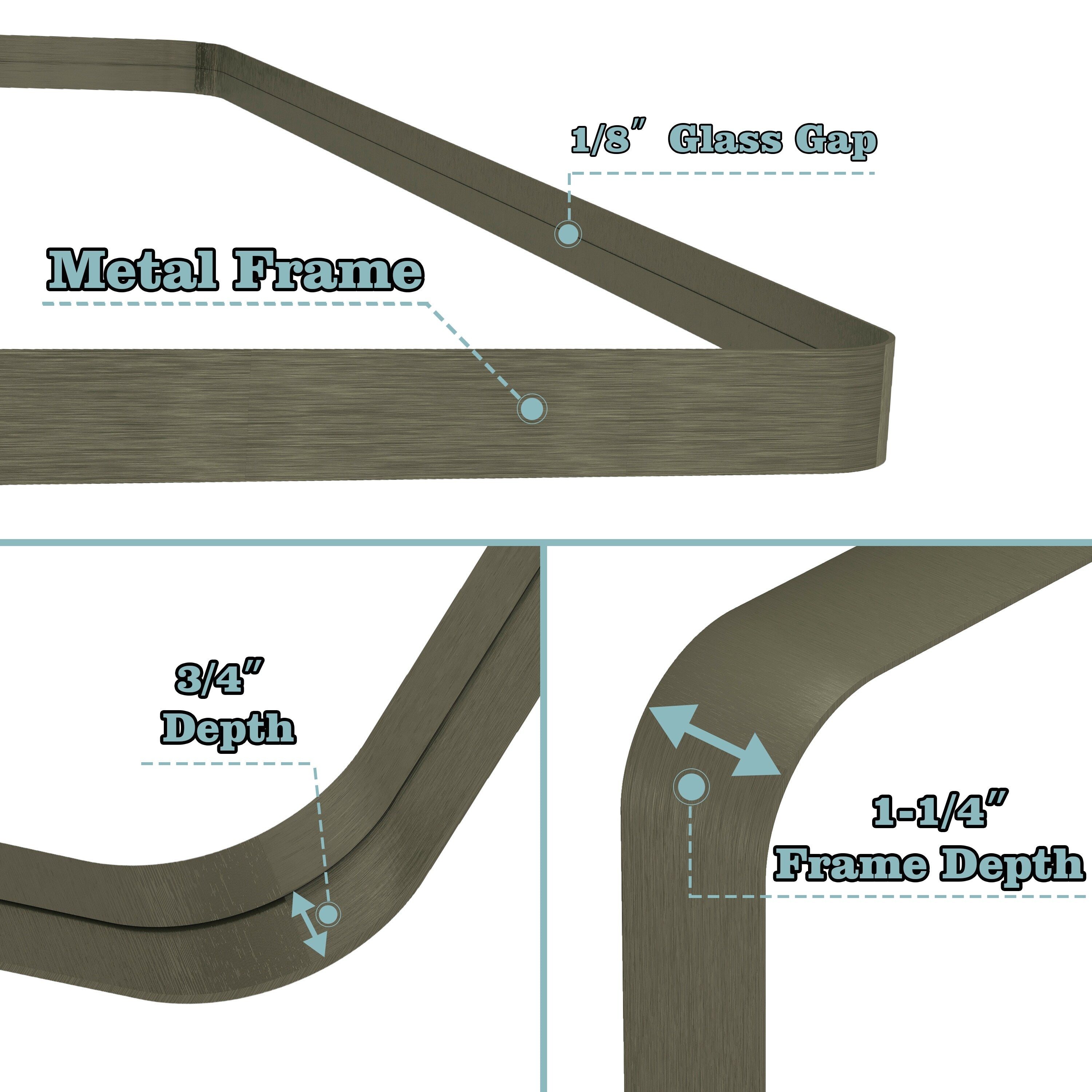 Miroir de salle de bain mural encadré