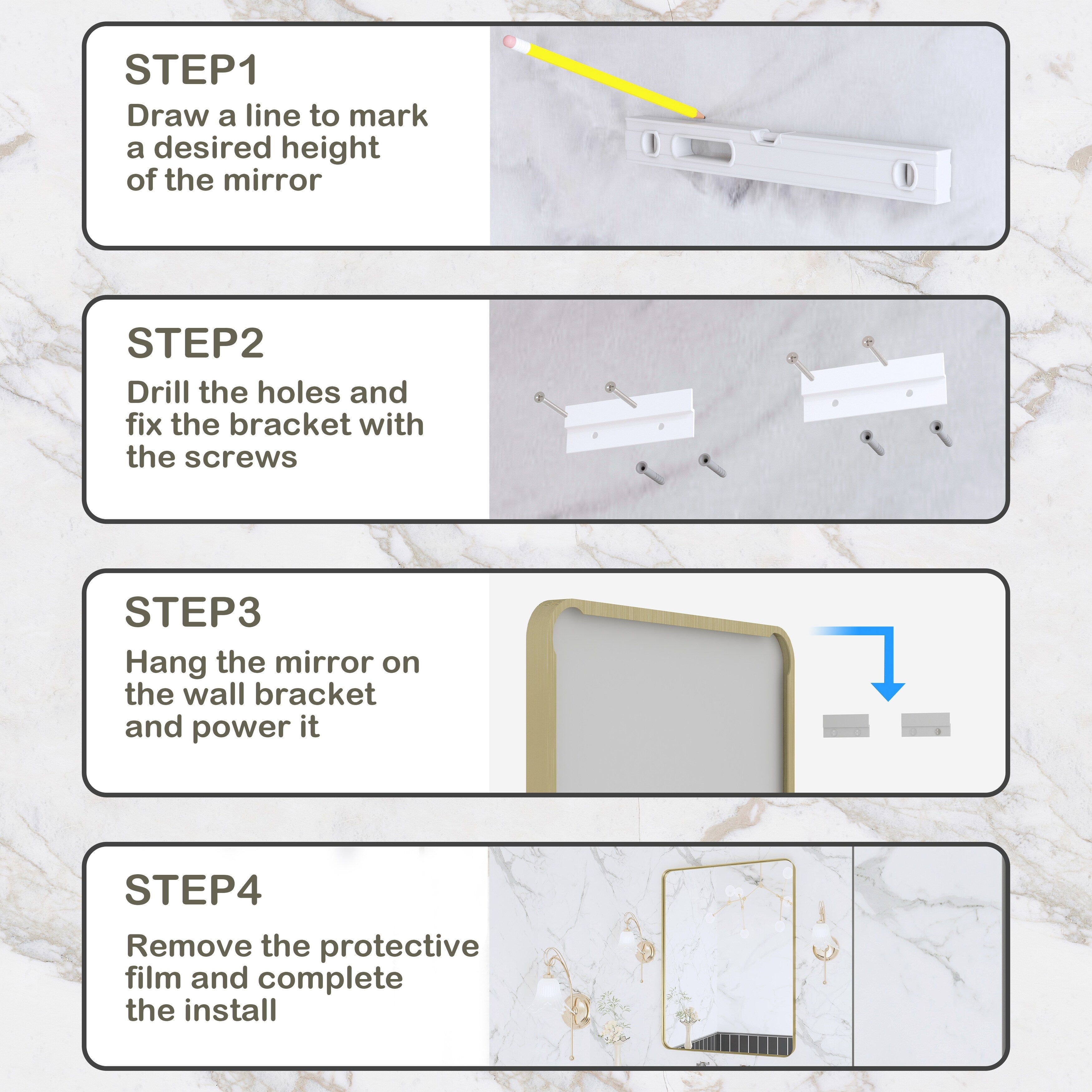 Miroir de salle de bain mural encadré