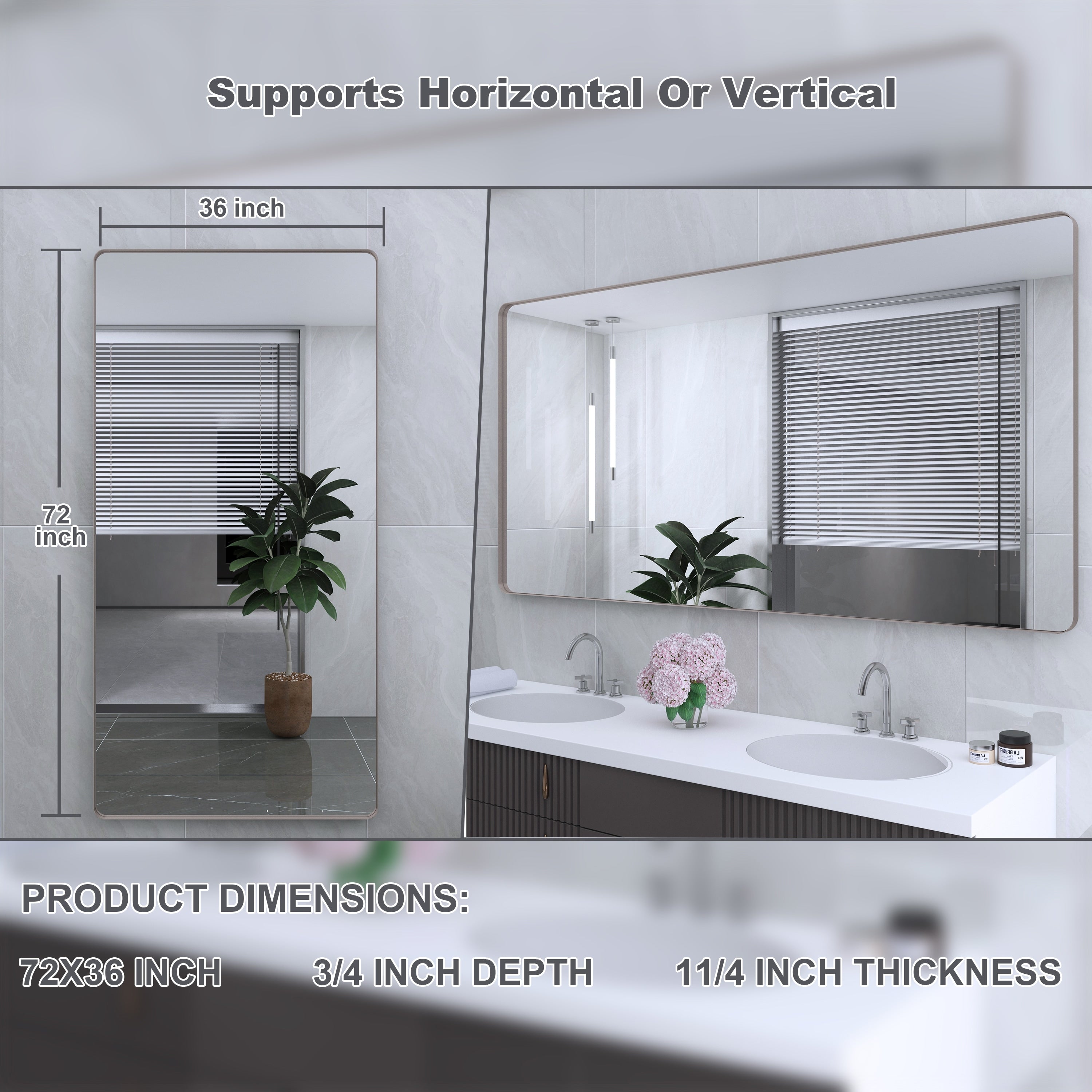 Miroir de salle de bain mural encadré