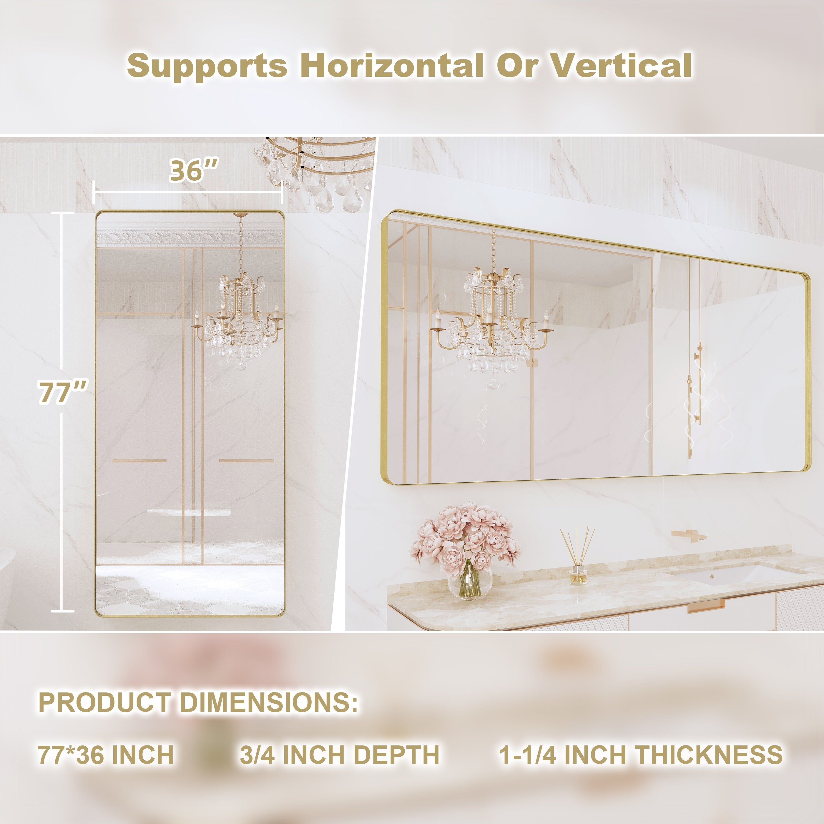 Miroir de salle de bain mural encadré