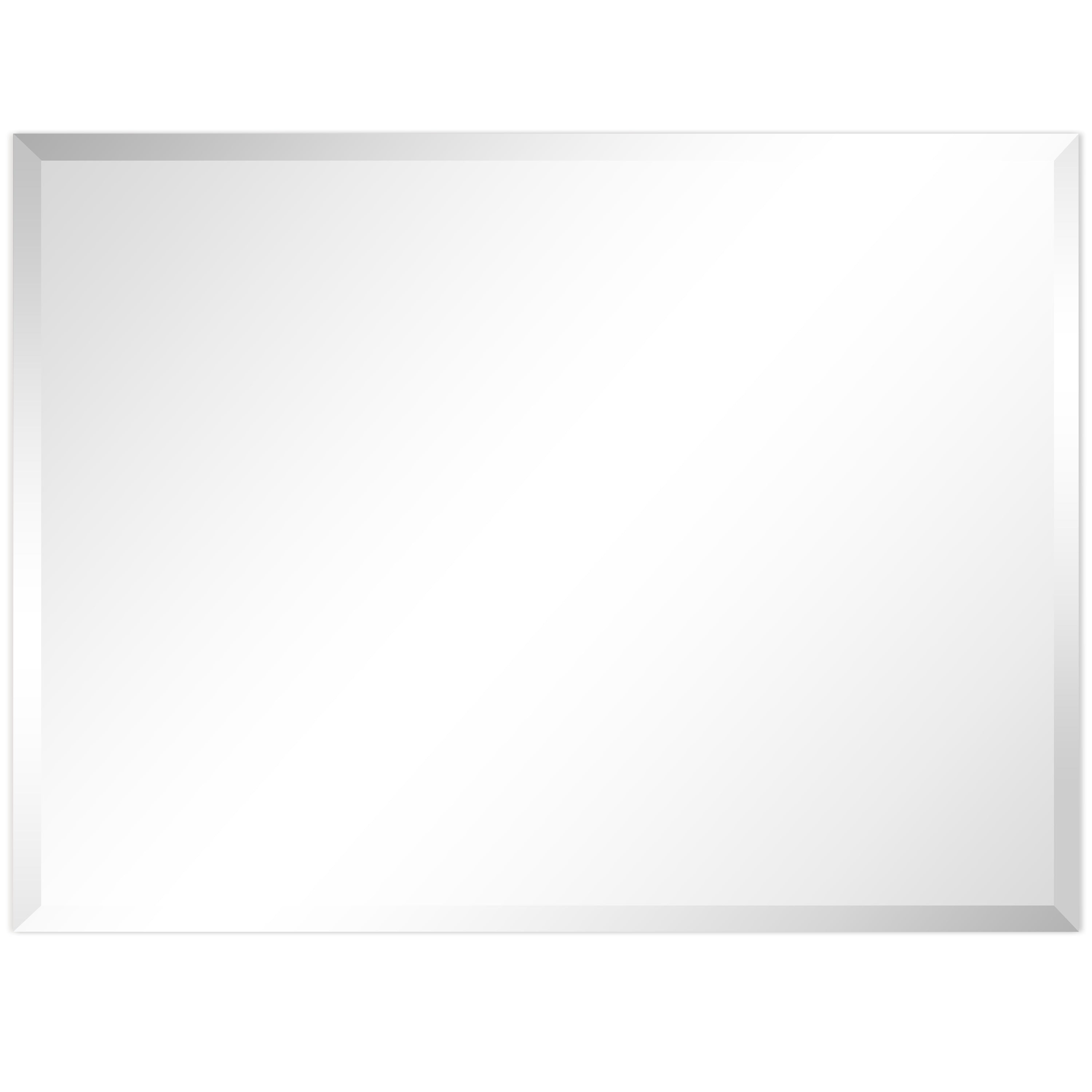 Miroir mural biseauté sans cadre à prisme - Carré/Rectangulaire - Transparent