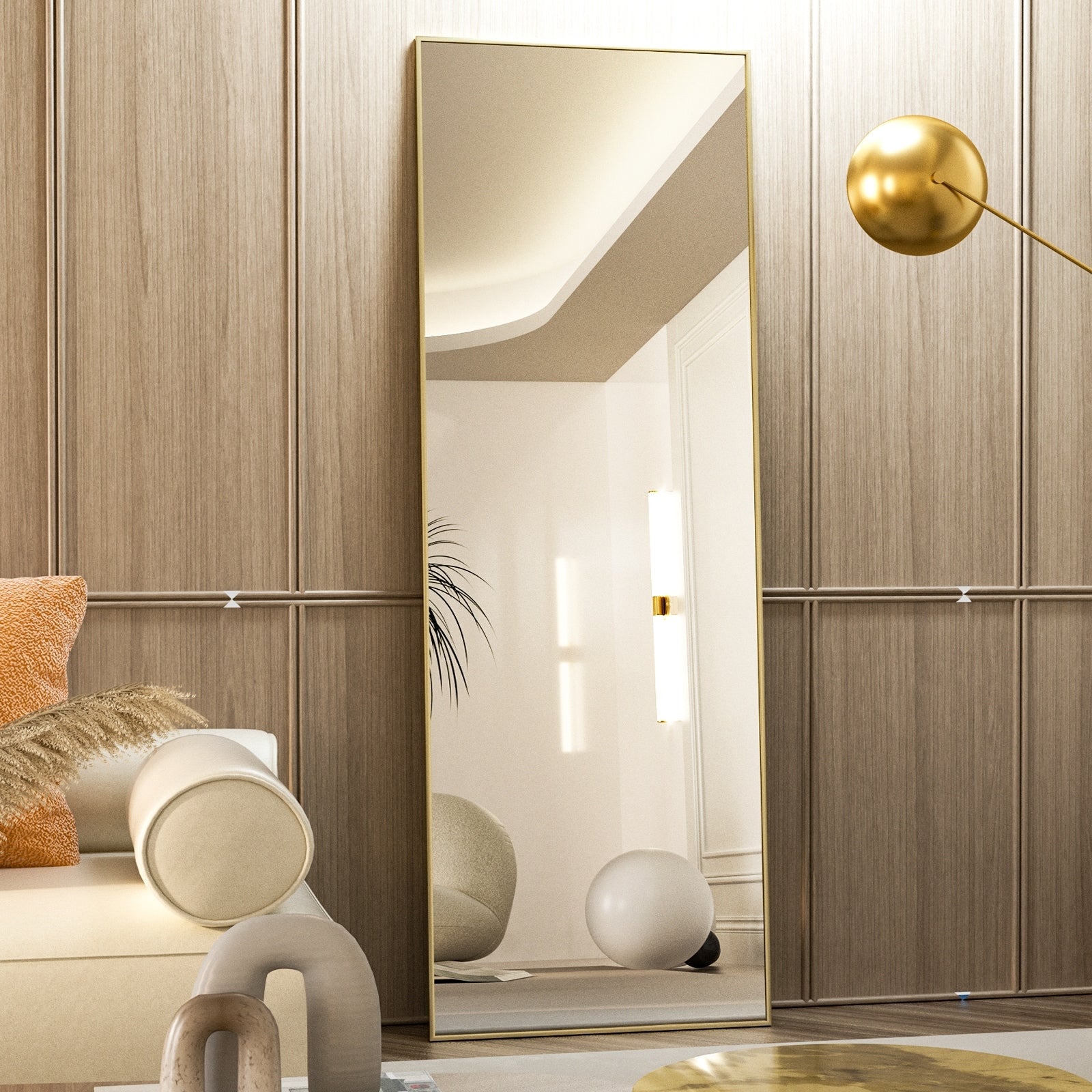 Grand miroir mural sur pied à suspendre
