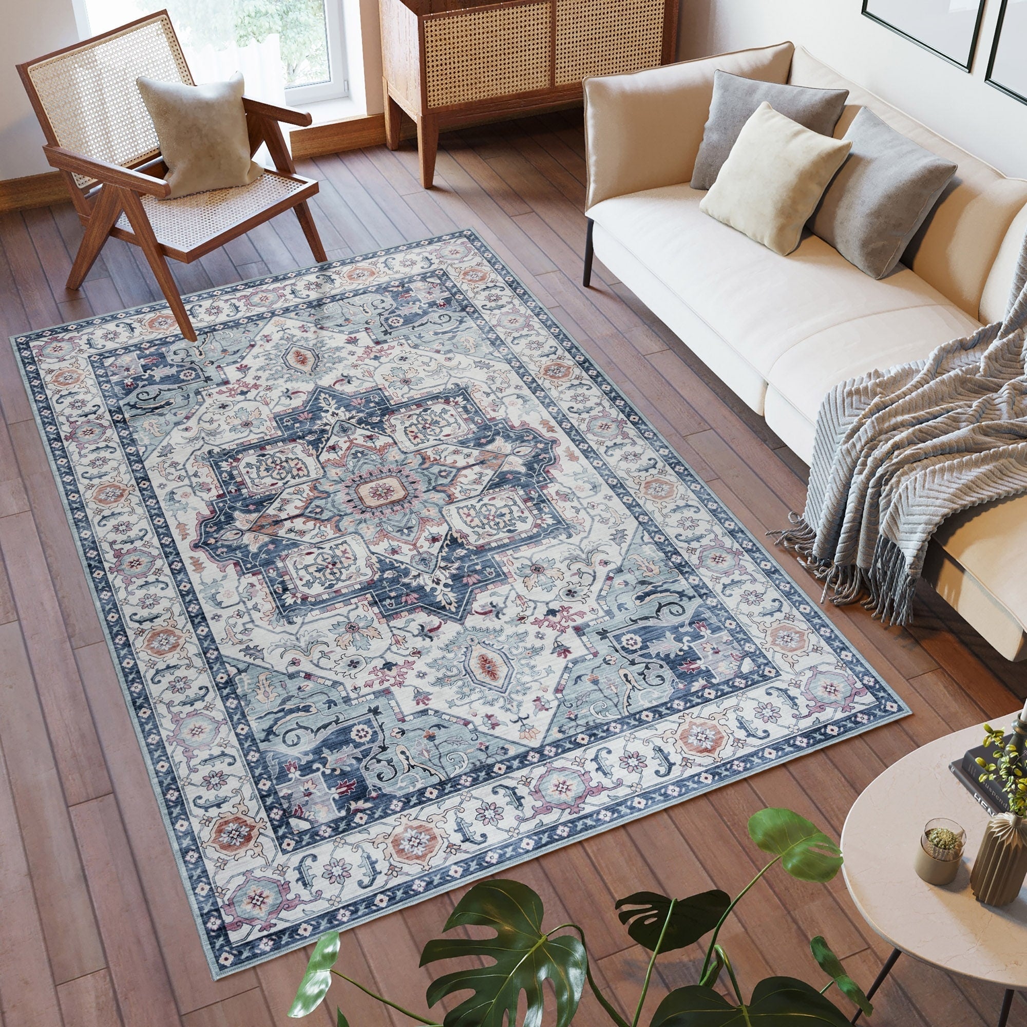 Tapis antidérapant lavable en polyester à poils plats imprimé numériquement par Gertmenian Crystal Print