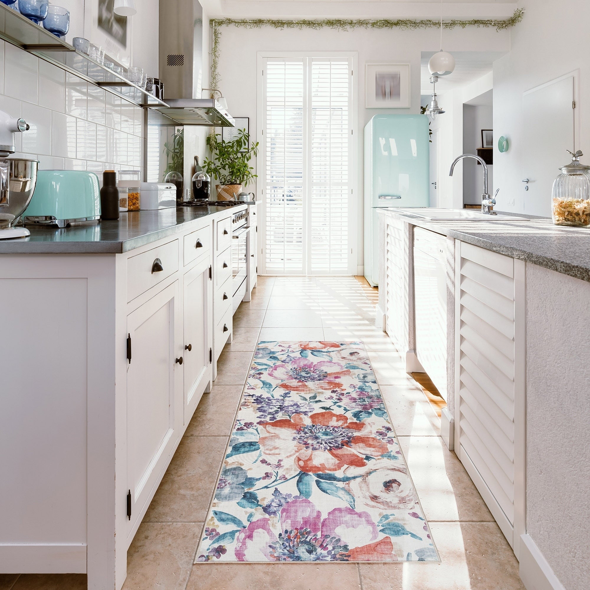 Tapis antidérapant lavable en polyester à poils plats imprimé numériquement par Gertmenian Crystal Print