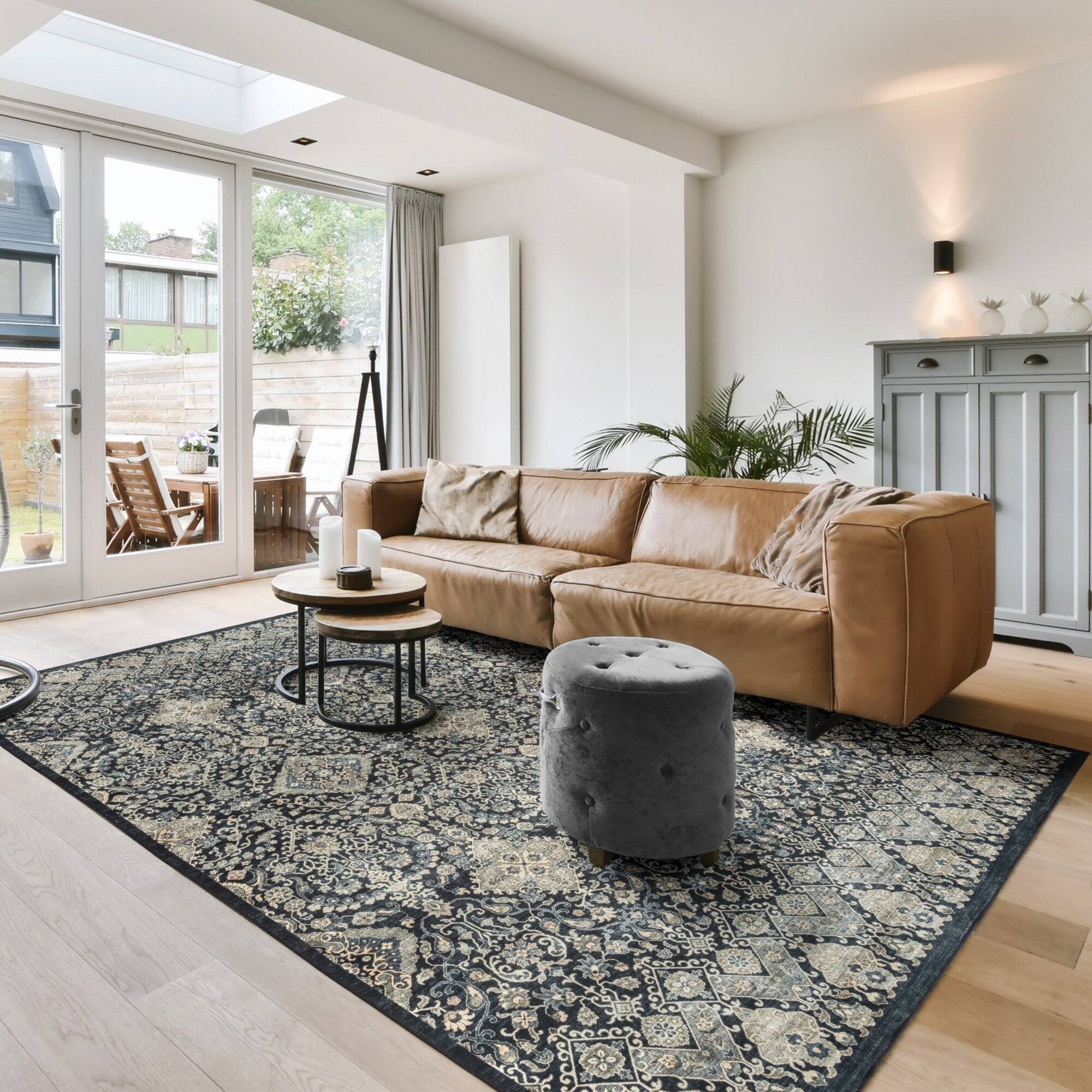 Tapis antidérapant lavable en polyester à poils plats imprimé numériquement par Gertmenian Crystal Print