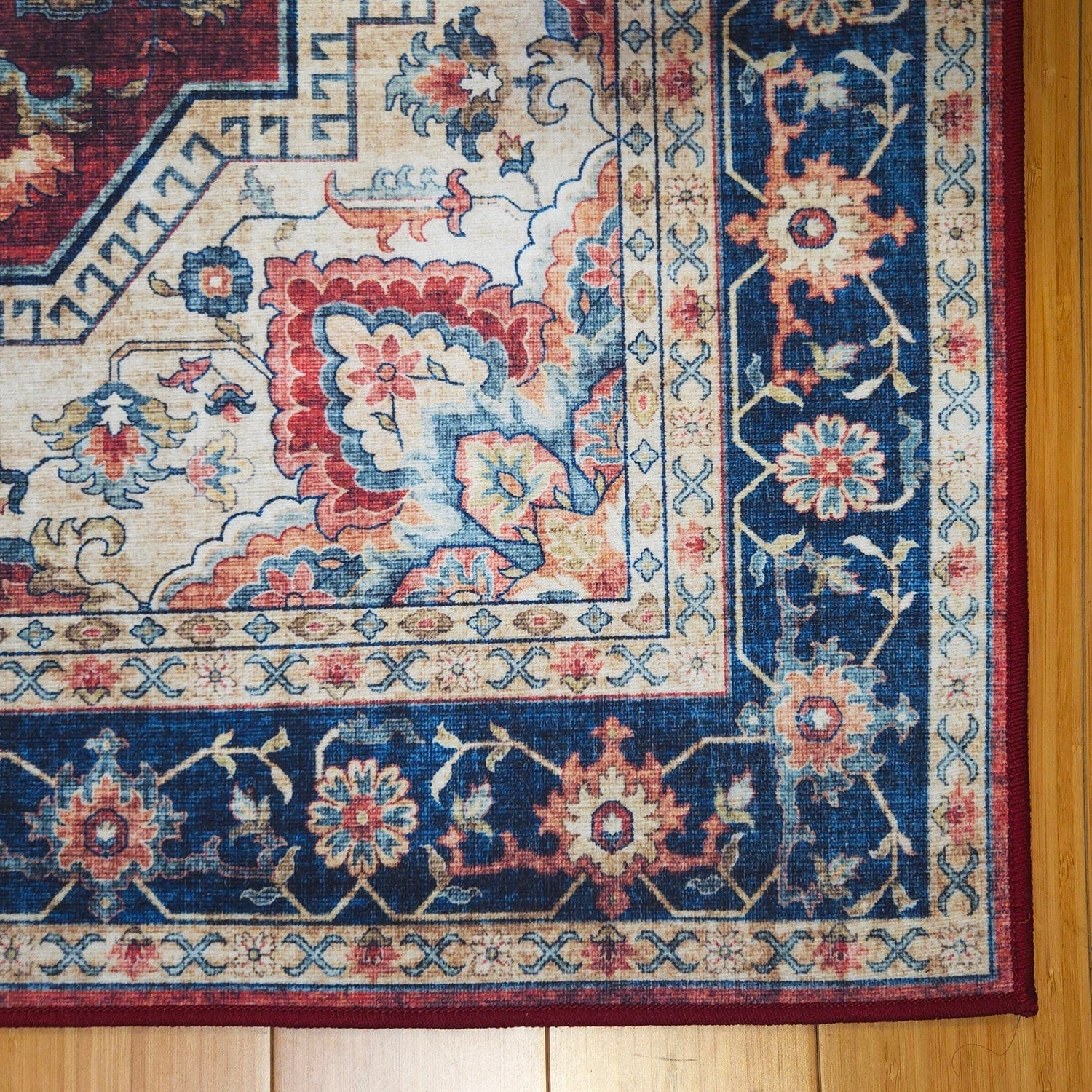 Tapis antidérapant lavable en polyester à poils plats imprimé numériquement par Gertmenian Crystal Print