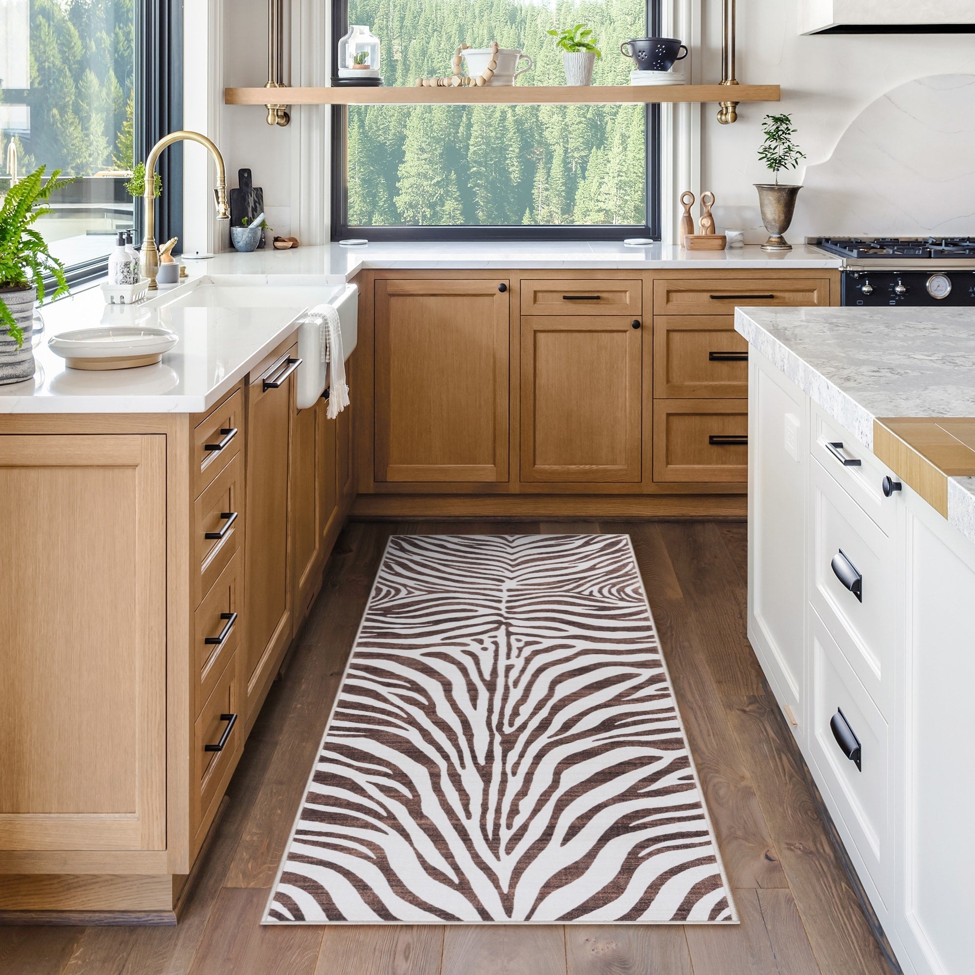 Tapis antidérapant lavable en polyester à poils plats imprimé numériquement par Gertmenian Crystal Print