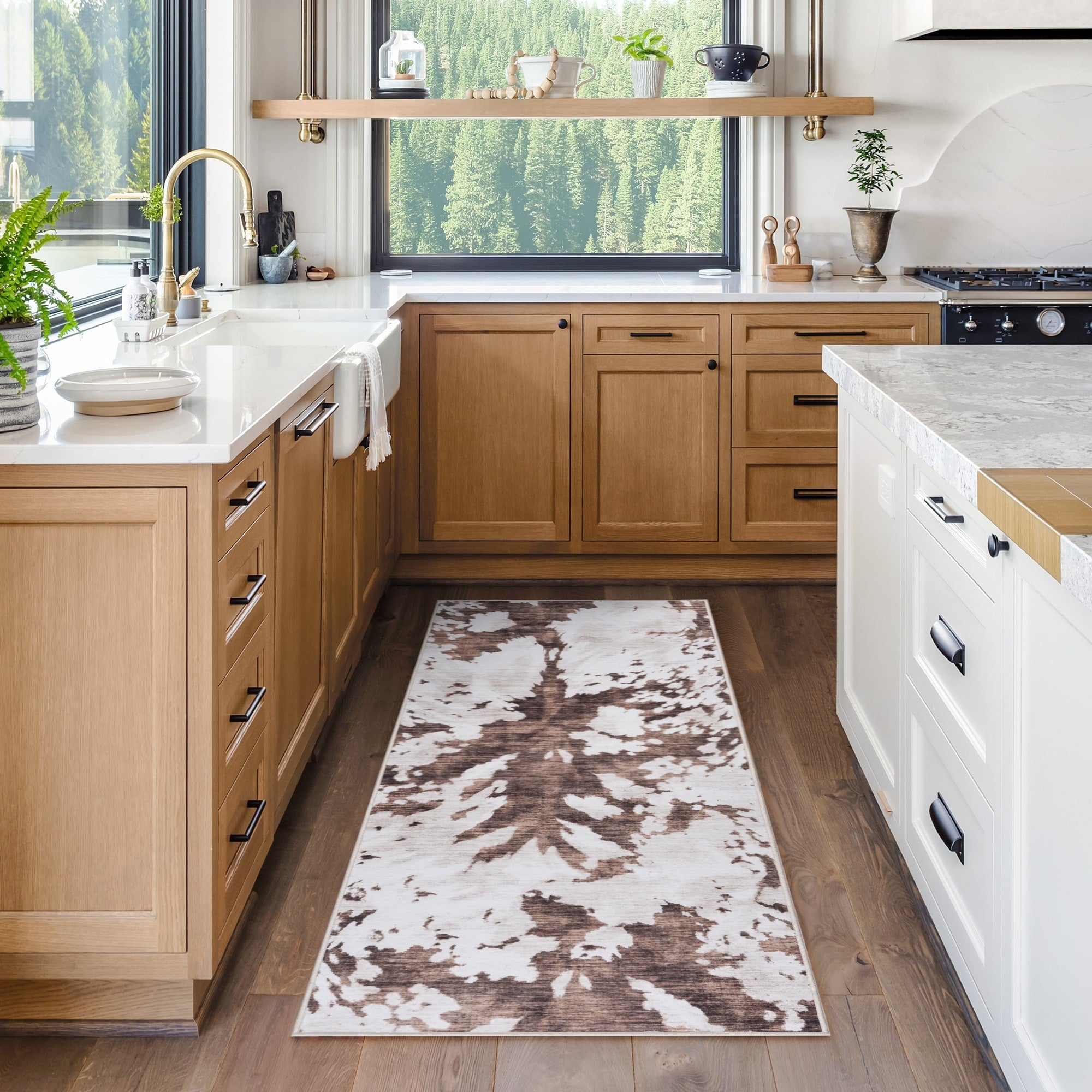 Tapis antidérapant lavable en polyester à poils plats imprimé numériquement par Gertmenian Crystal Print