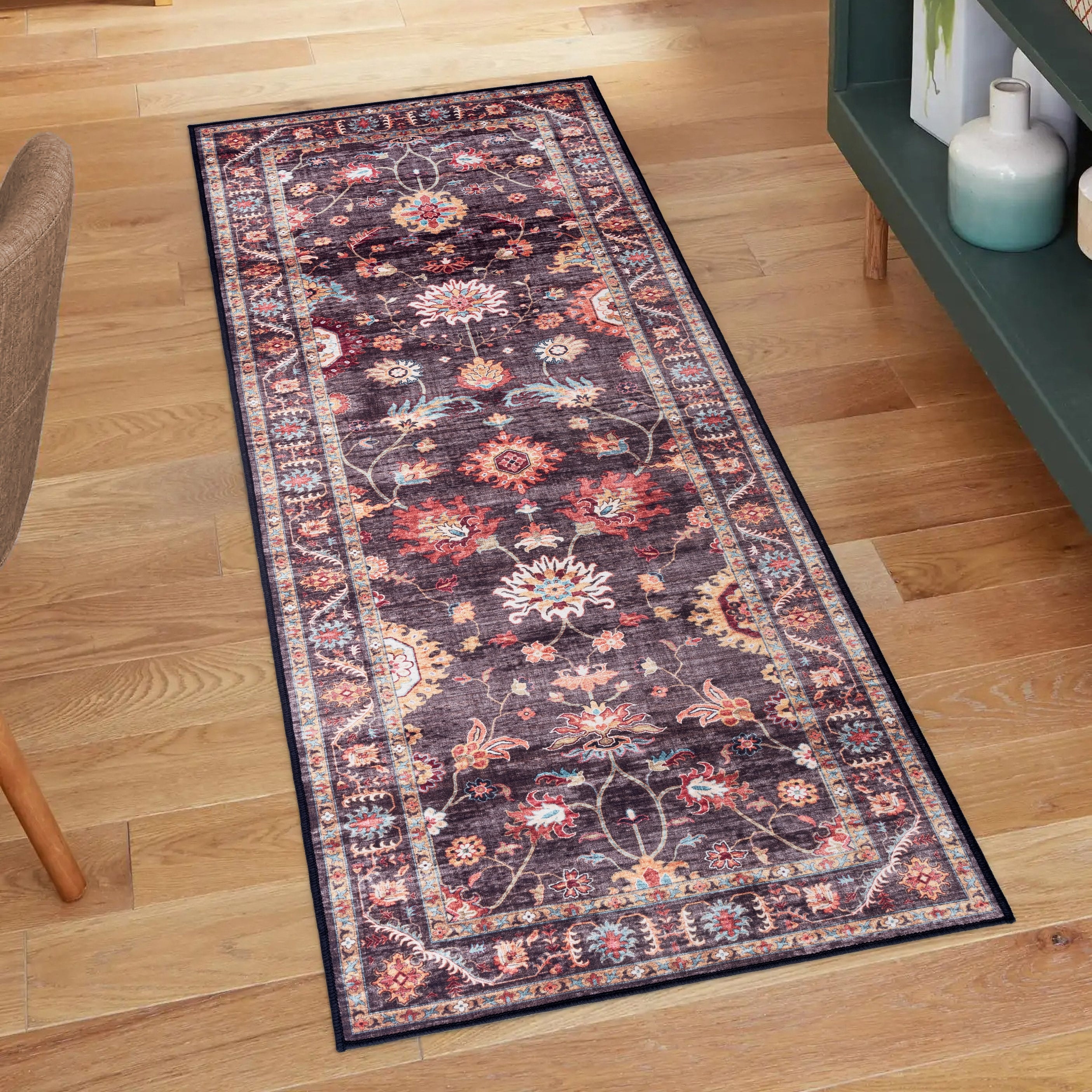 Tapis antidérapant lavable en polyester à poils plats imprimé numériquement par Gertmenian Crystal Print