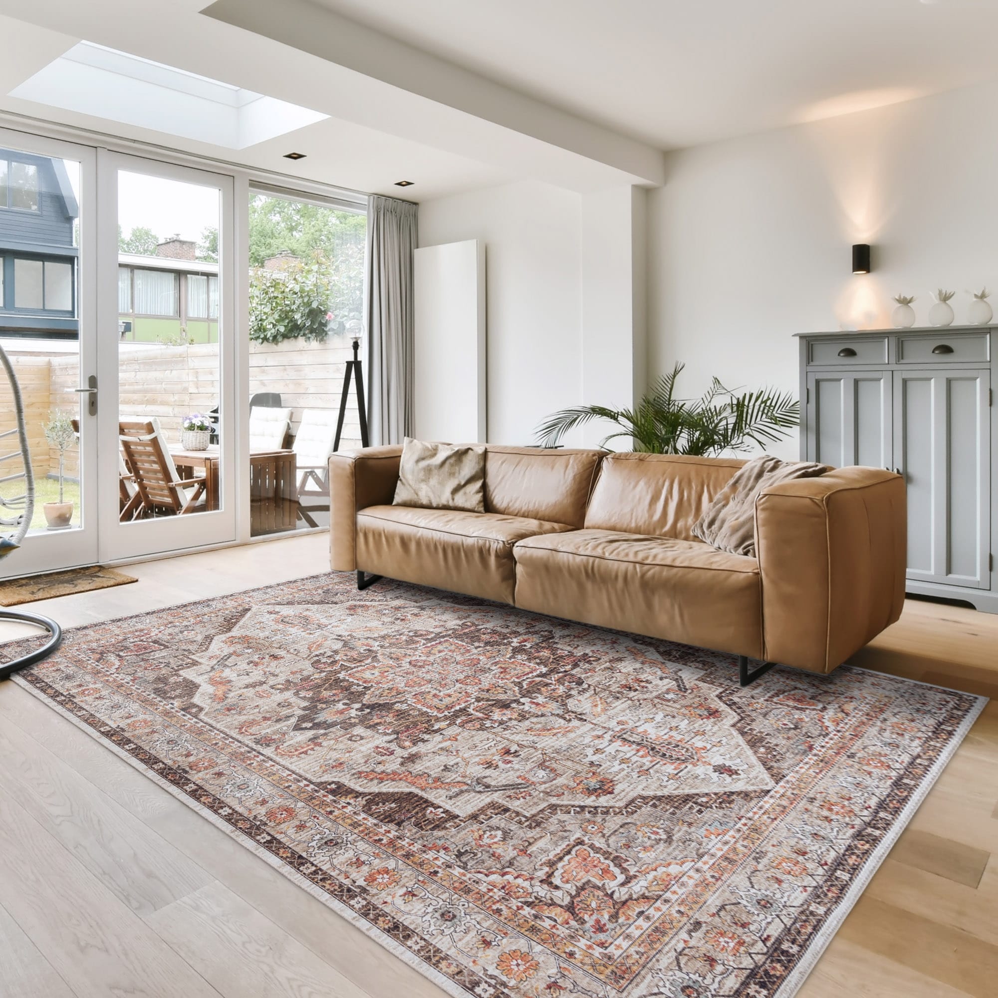 Tapis antidérapant lavable en polyester à poils plats imprimé numériquement par Gertmenian Crystal Print