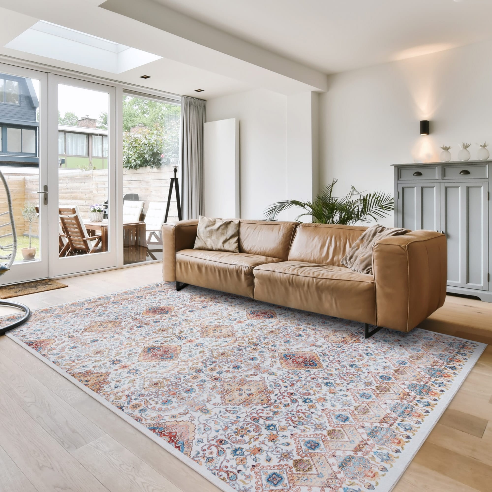 Tapis antidérapant lavable en polyester à poils plats imprimé numériquement par Gertmenian Crystal Print