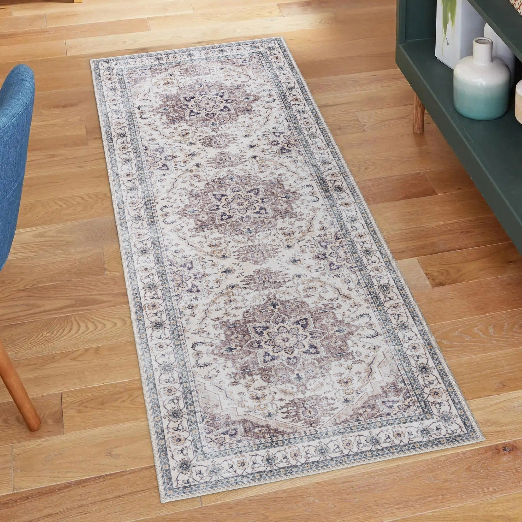 Tapis antidérapant lavable en polyester à poils plats imprimé numériquement par Gertmenian Crystal Print