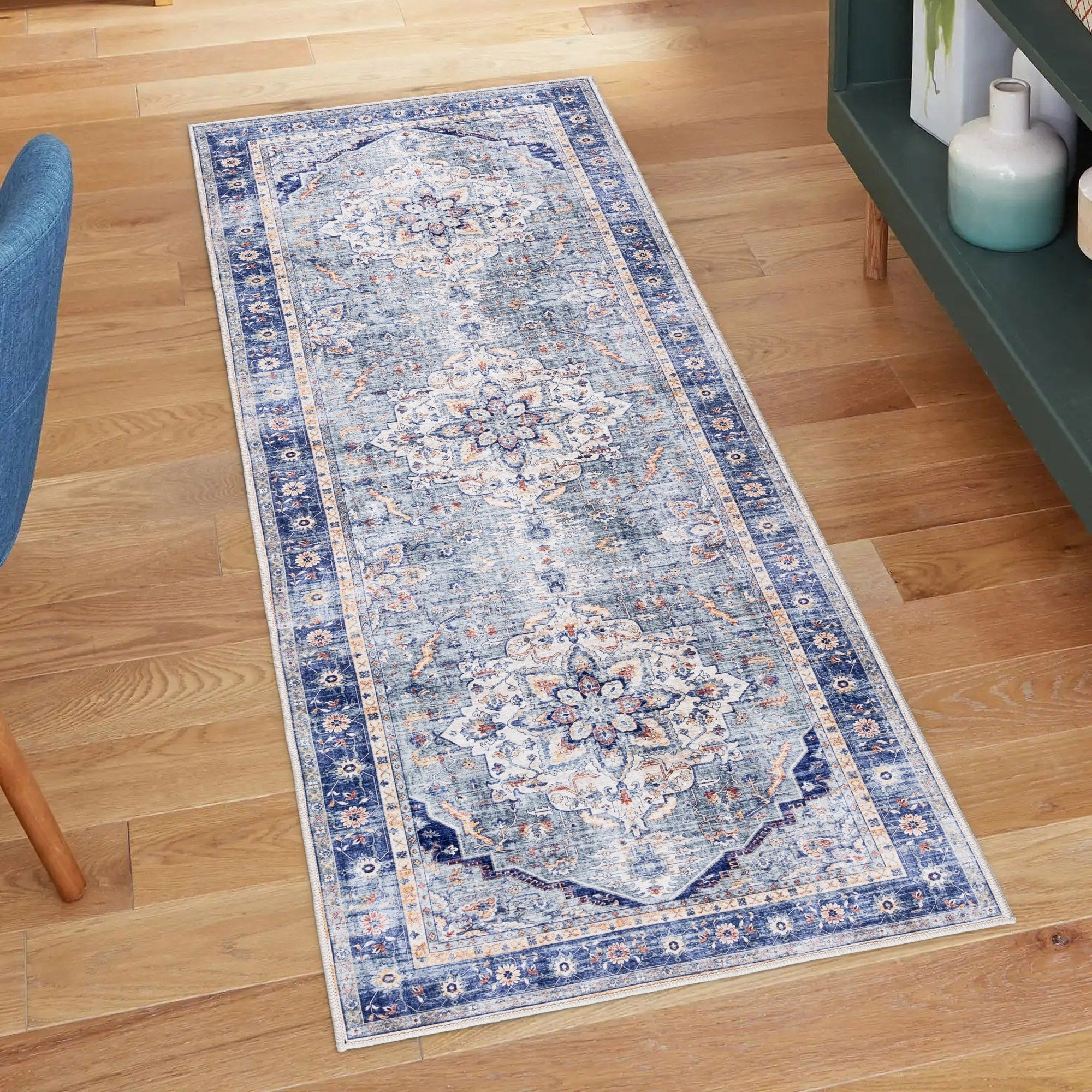 Tapis antidérapant lavable en polyester à poils plats imprimé numériquement par Gertmenian Crystal Print