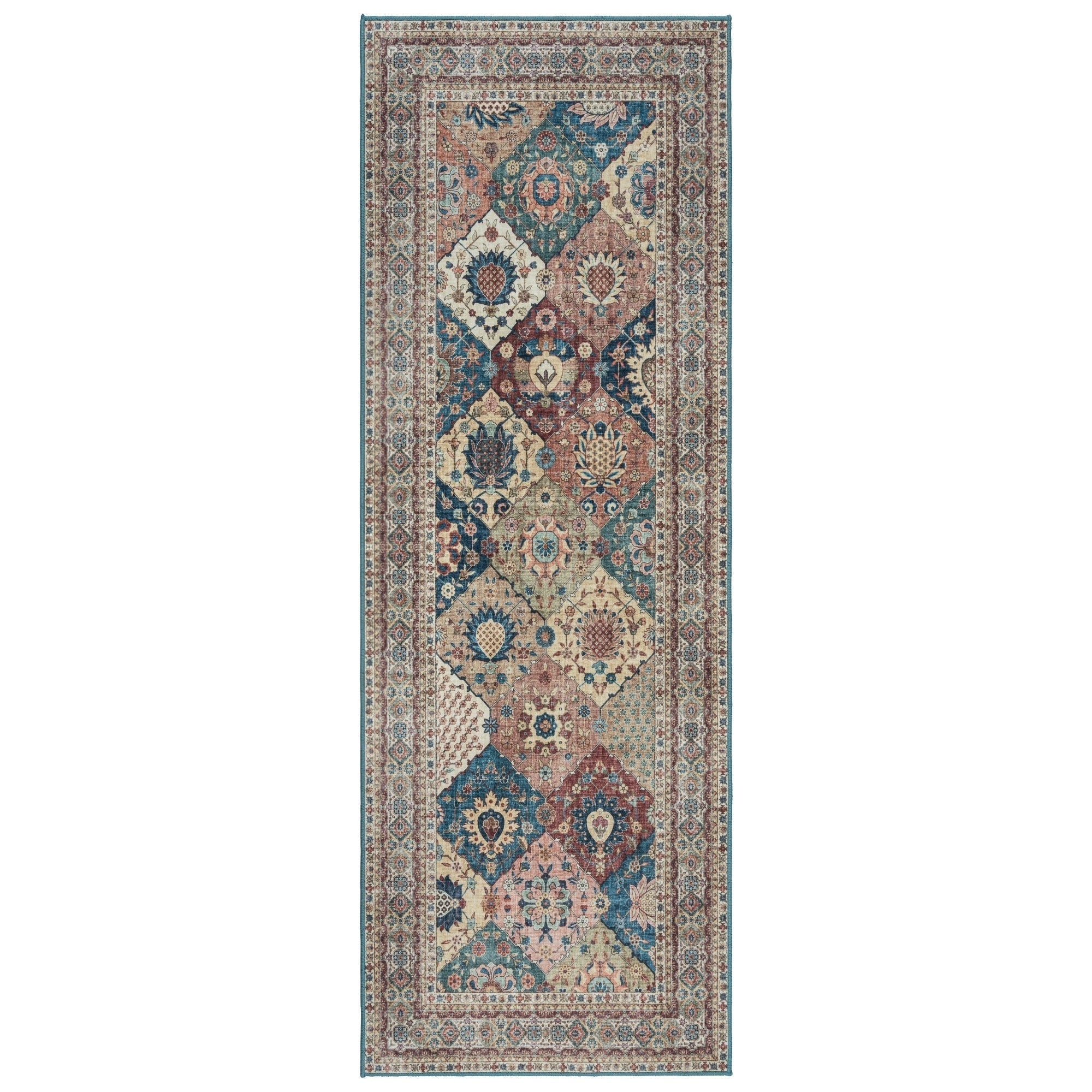 Tapis antidérapant lavable en polyester à poils plats imprimé numériquement par Gertmenian Crystal Print