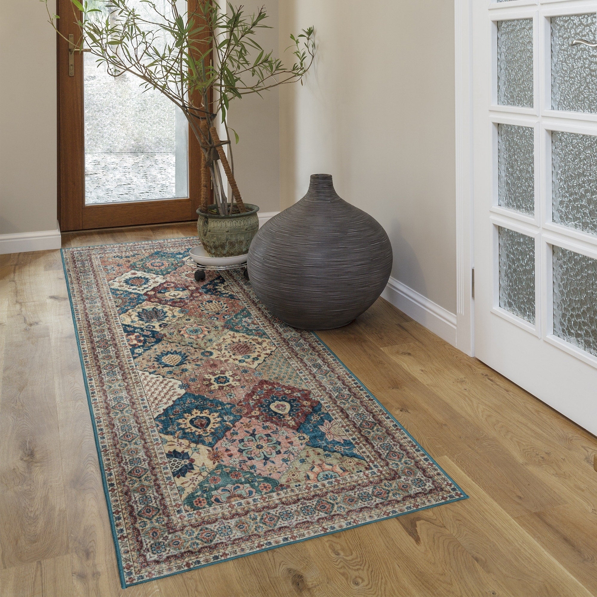 Tapis antidérapant lavable en polyester à poils plats imprimé numériquement par Gertmenian Crystal Print