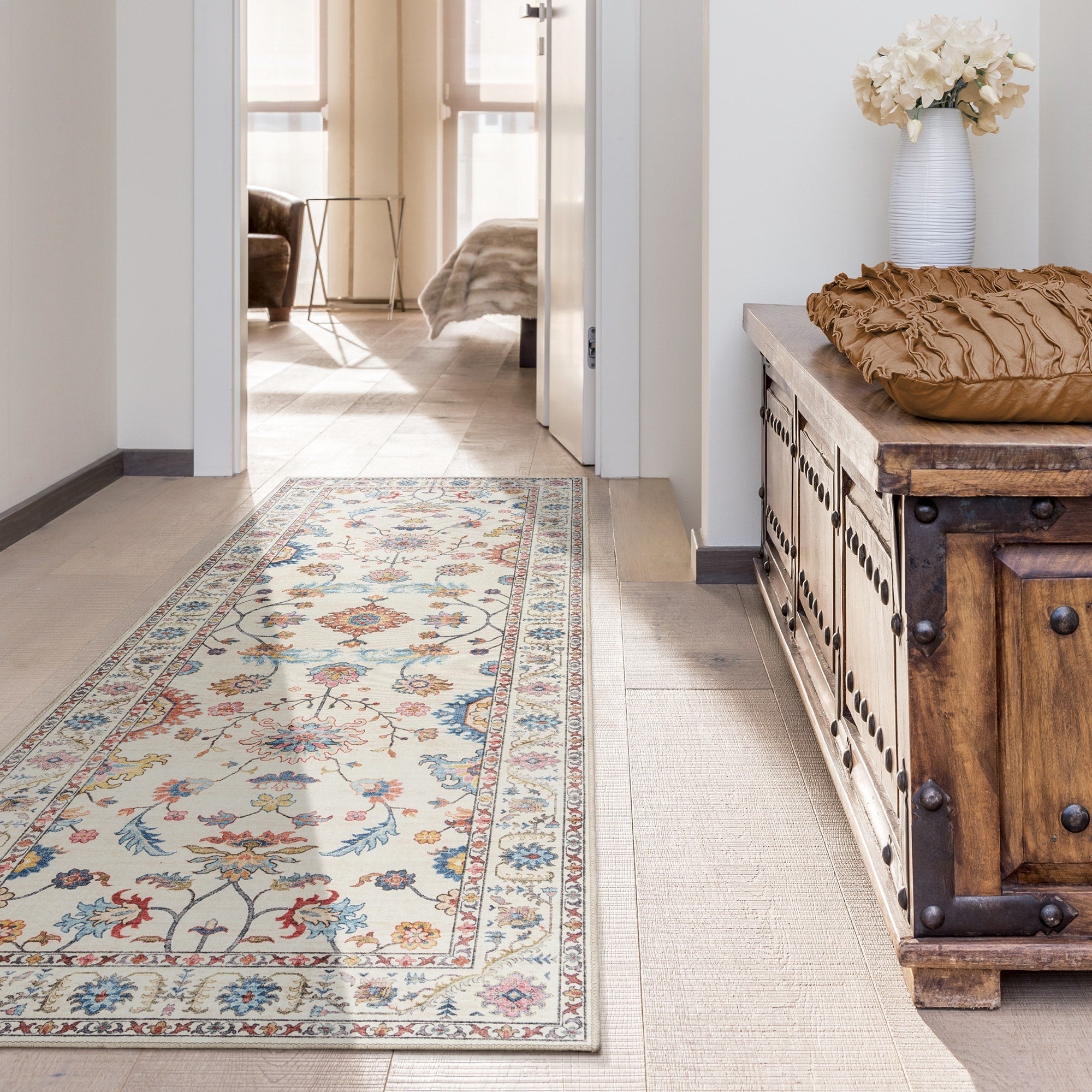 Tapis antidérapant lavable en polyester à poils plats imprimé numériquement par Gertmenian Crystal Print