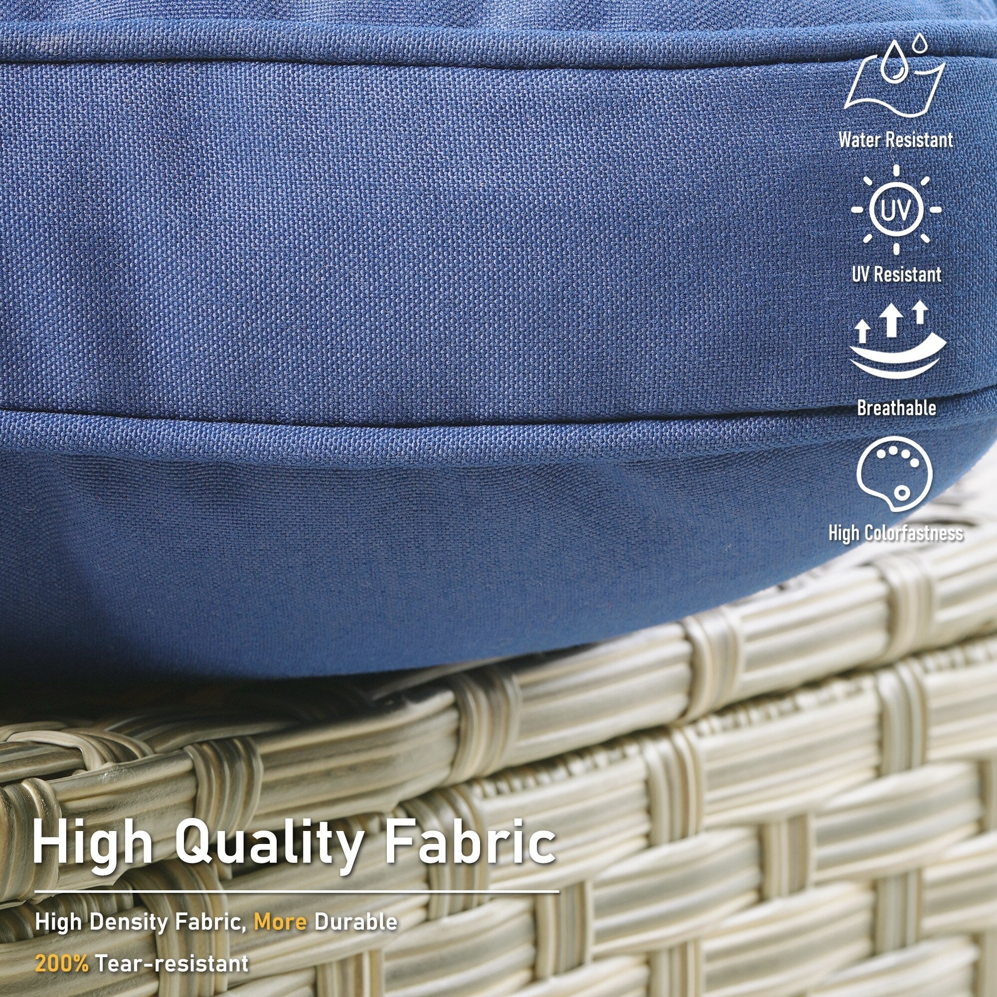 Ensemble de 2 chaises de patio d'extérieur en rotin et osier à dossier haut HOOOWOOO