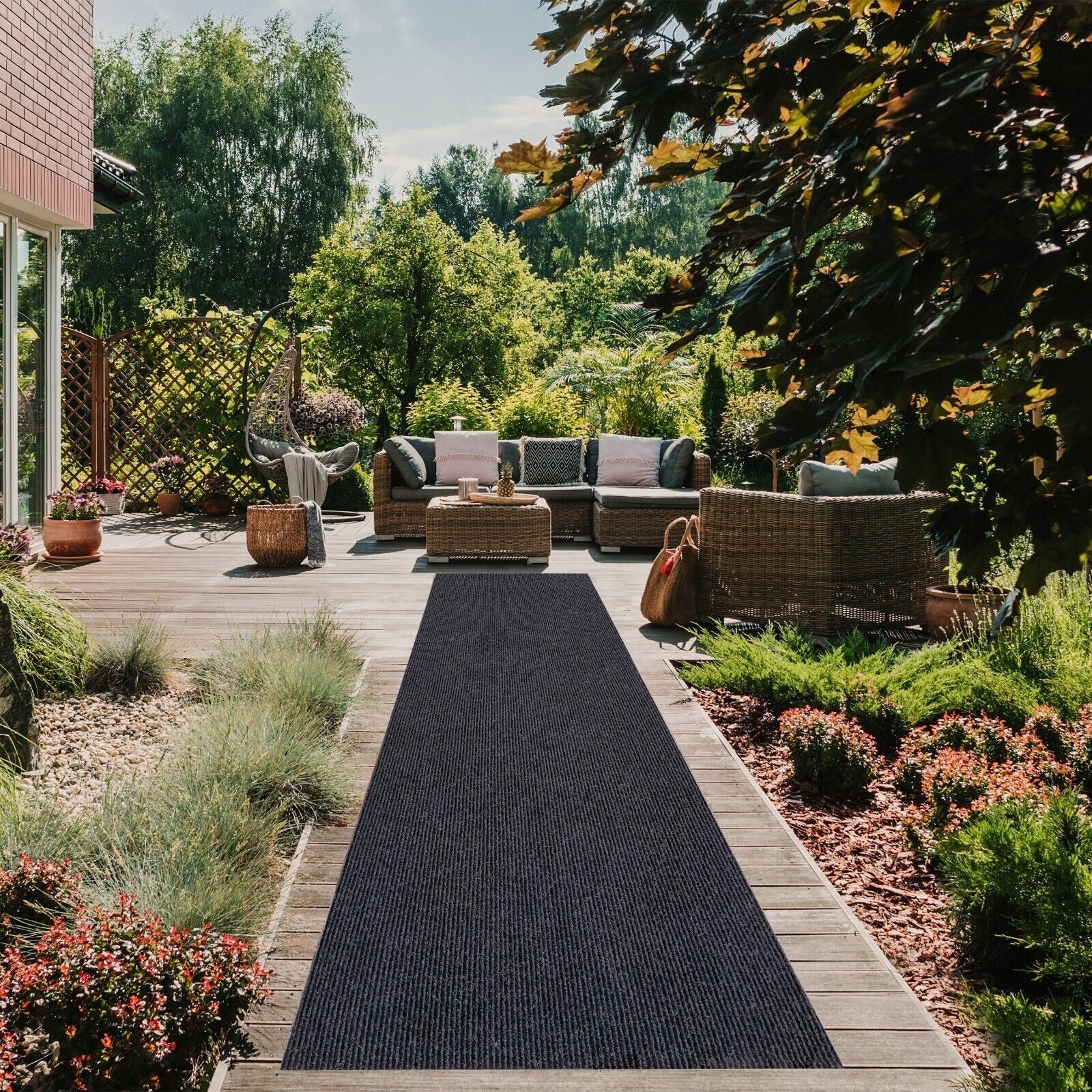 Tapis de couloir intérieur/extérieur de haute qualité, sur mesure, avec support en PVC antidérapant, 36'' de large x votre choix de longueur