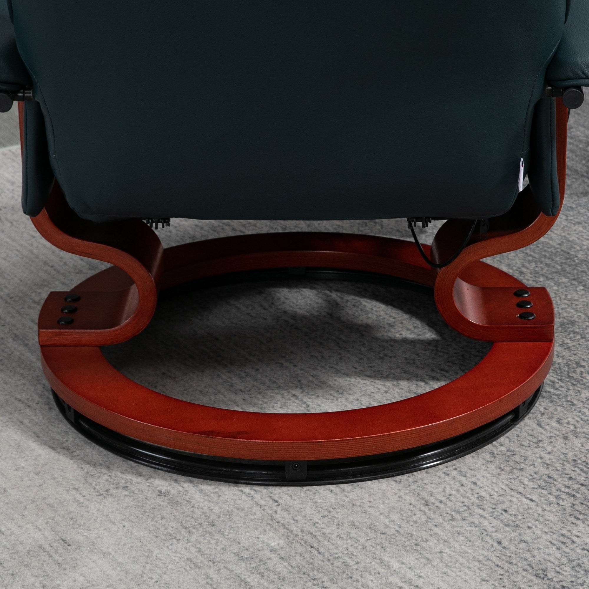 Fauteuil inclinable manuel pivotant et réglable en similicuir HomCom avec repose-pieds confortable et relaxant