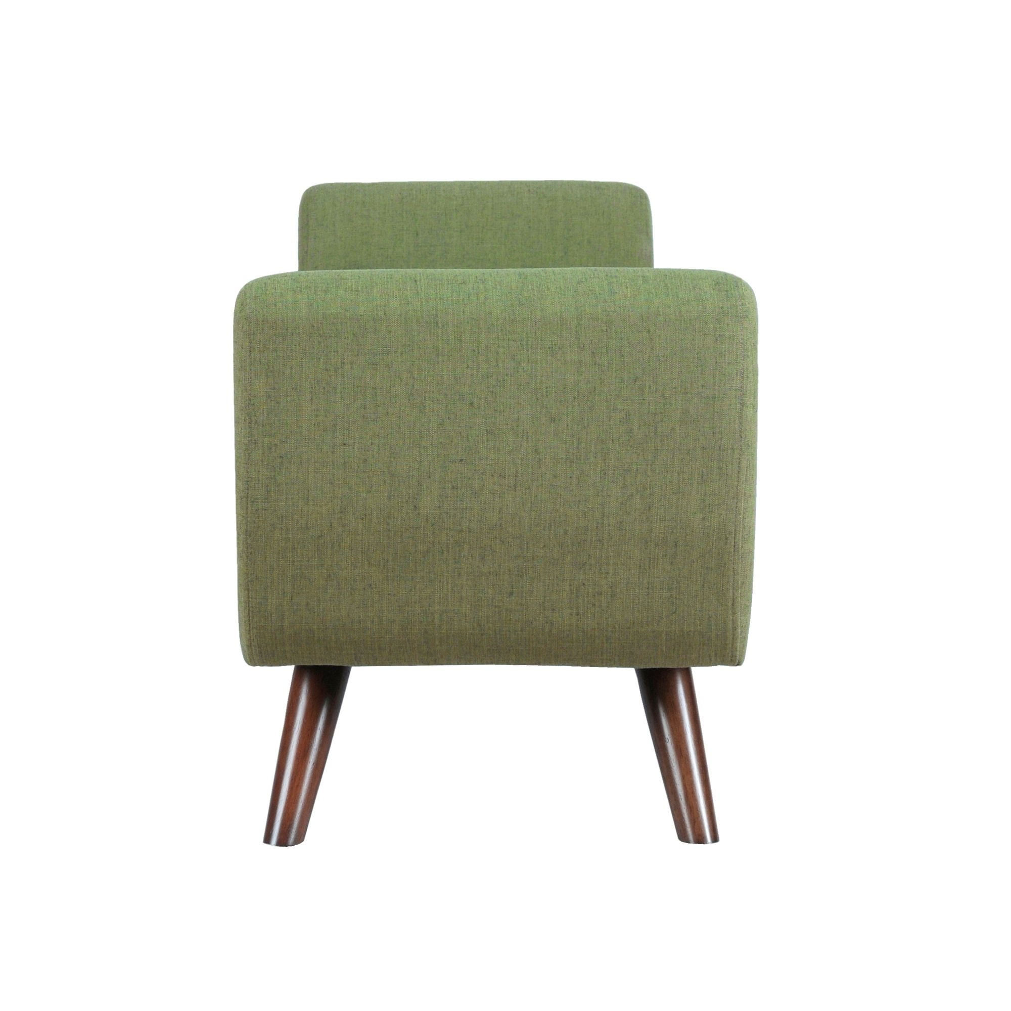 Banc de rangement moderne en sherpa avec pieds en bois HomePop