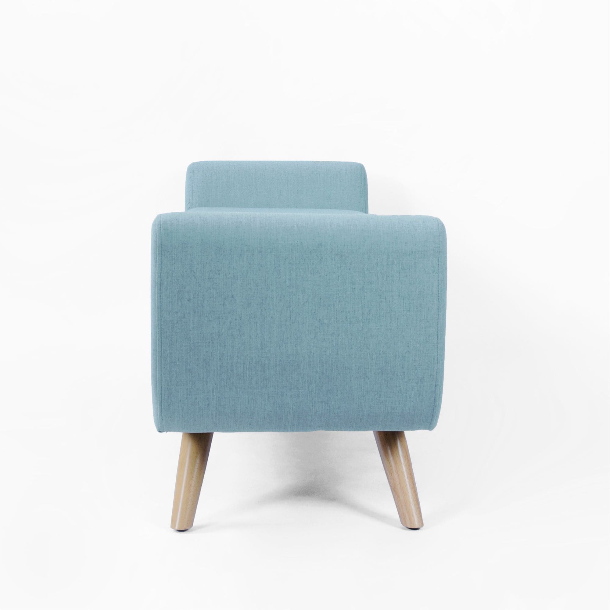 Banc de rangement moderne en sherpa avec pieds en bois HomePop