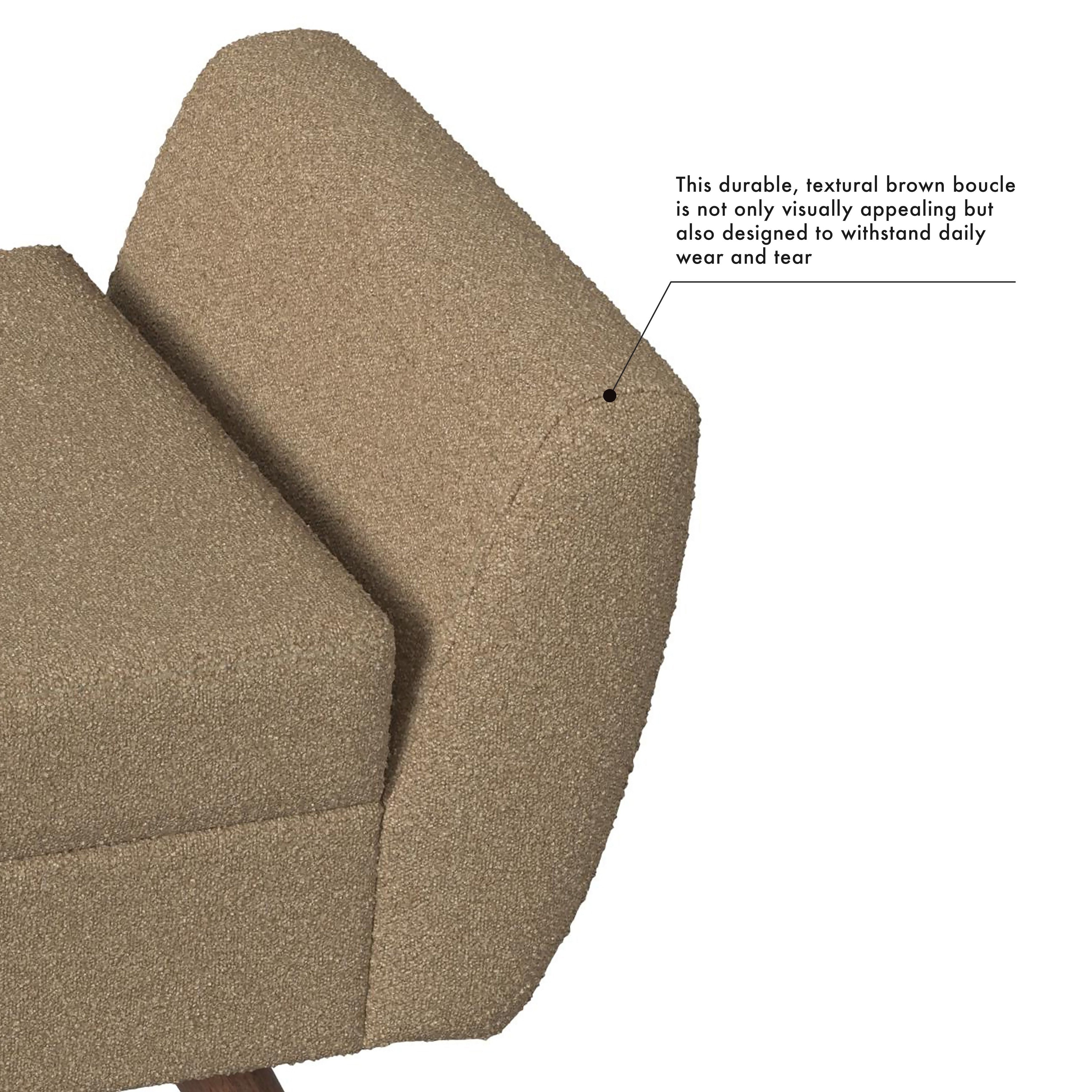 Banc de rangement moderne en sherpa avec pieds en bois HomePop