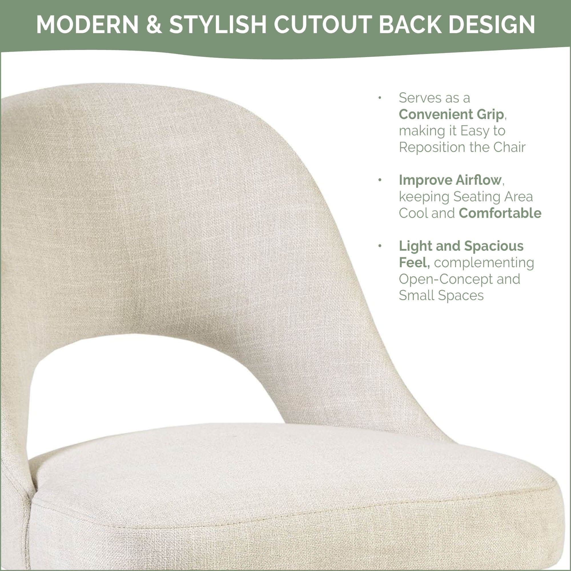 Chaises de salle à manger rembourrées INK IVY Nola avec dossier découpé (lot de 2)