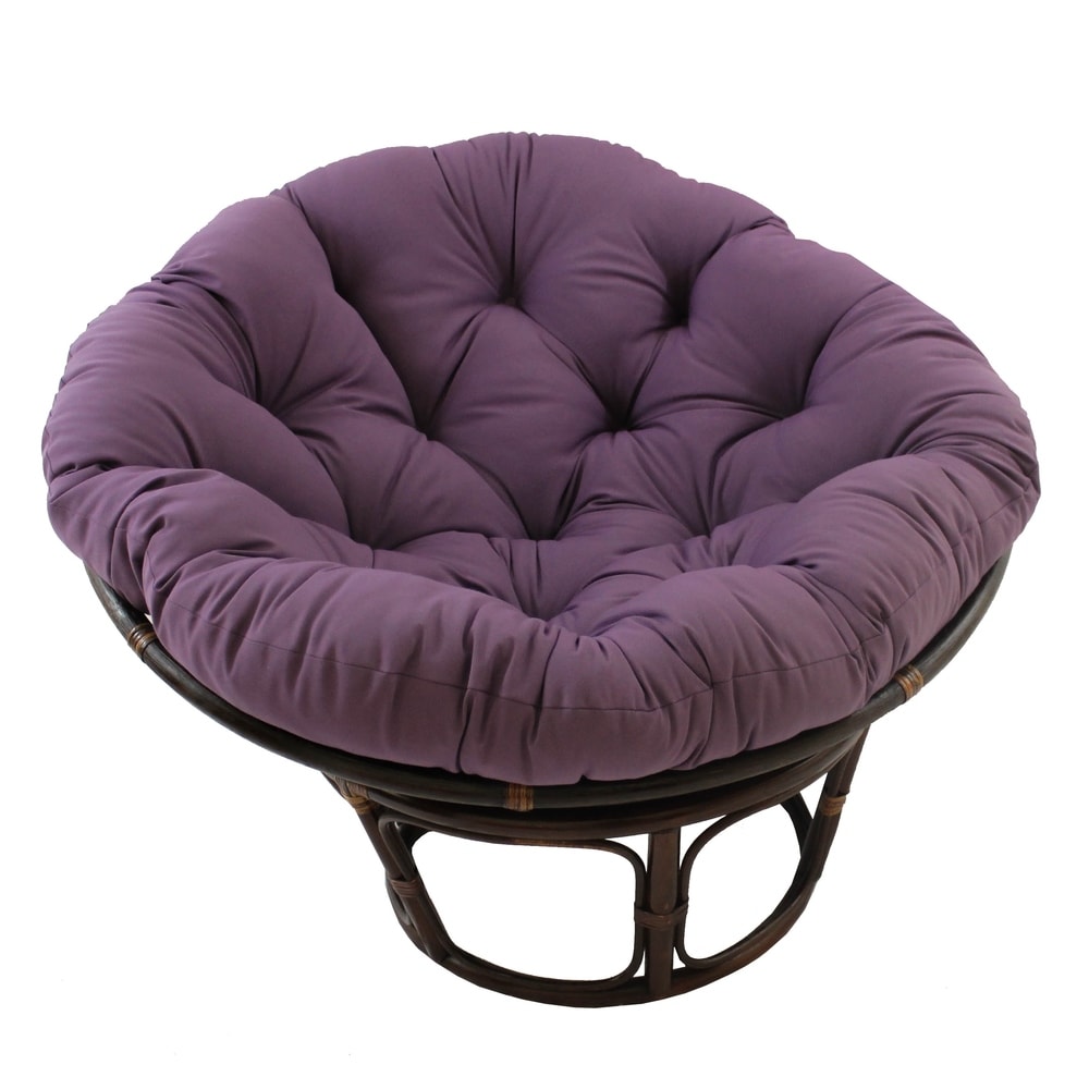 Chaise Papasan Bali en rotin de 42 pouces avec coussin en sergé