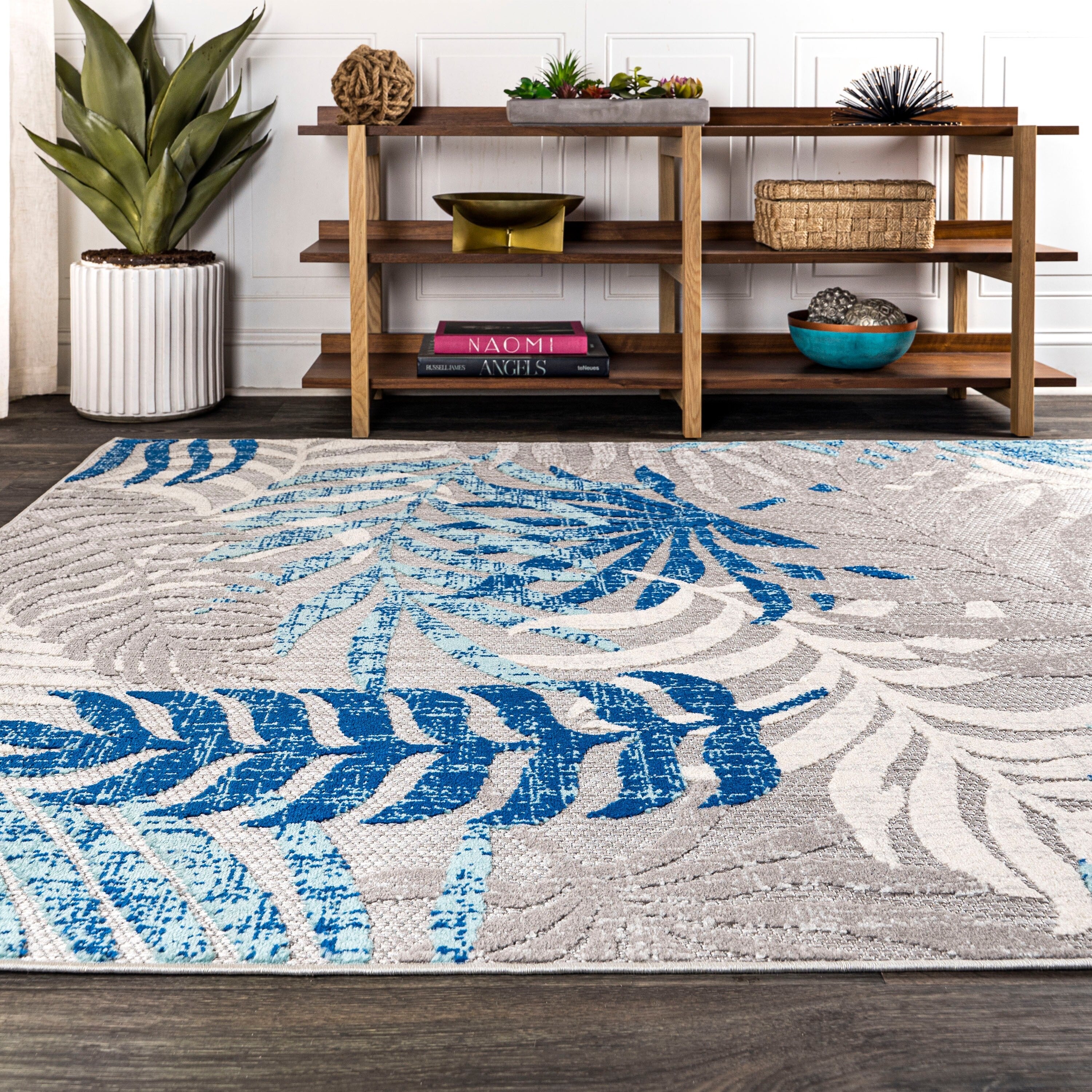 Tapis d'intérieur/extérieur à feuilles de palmier JONATHAN Y Aydin