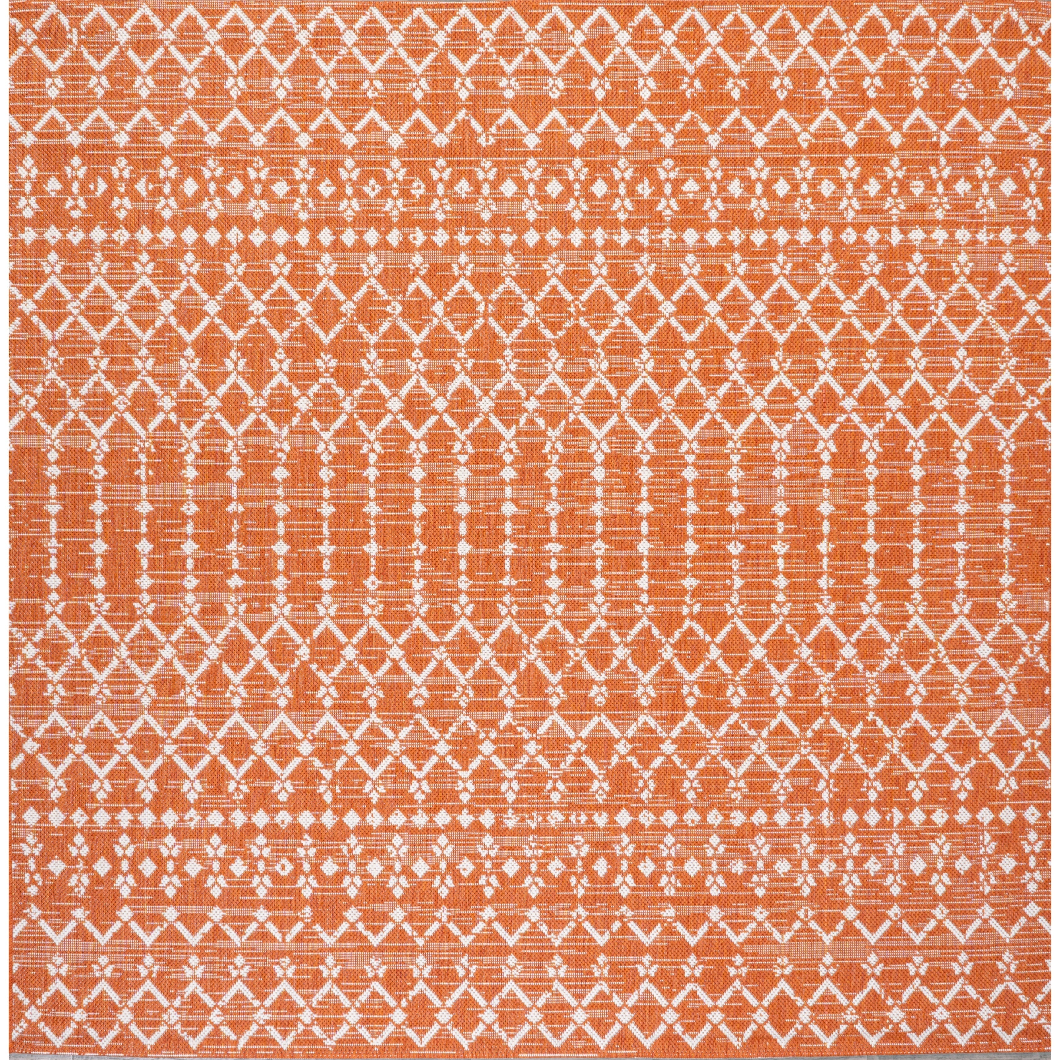 Tapis d'intérieur/extérieur à tissage géométrique marocain JONATHAN Y Trebol
