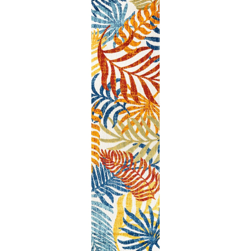 Tapis d'intérieur/extérieur à feuilles de palmier JONATHAN Y Aydin