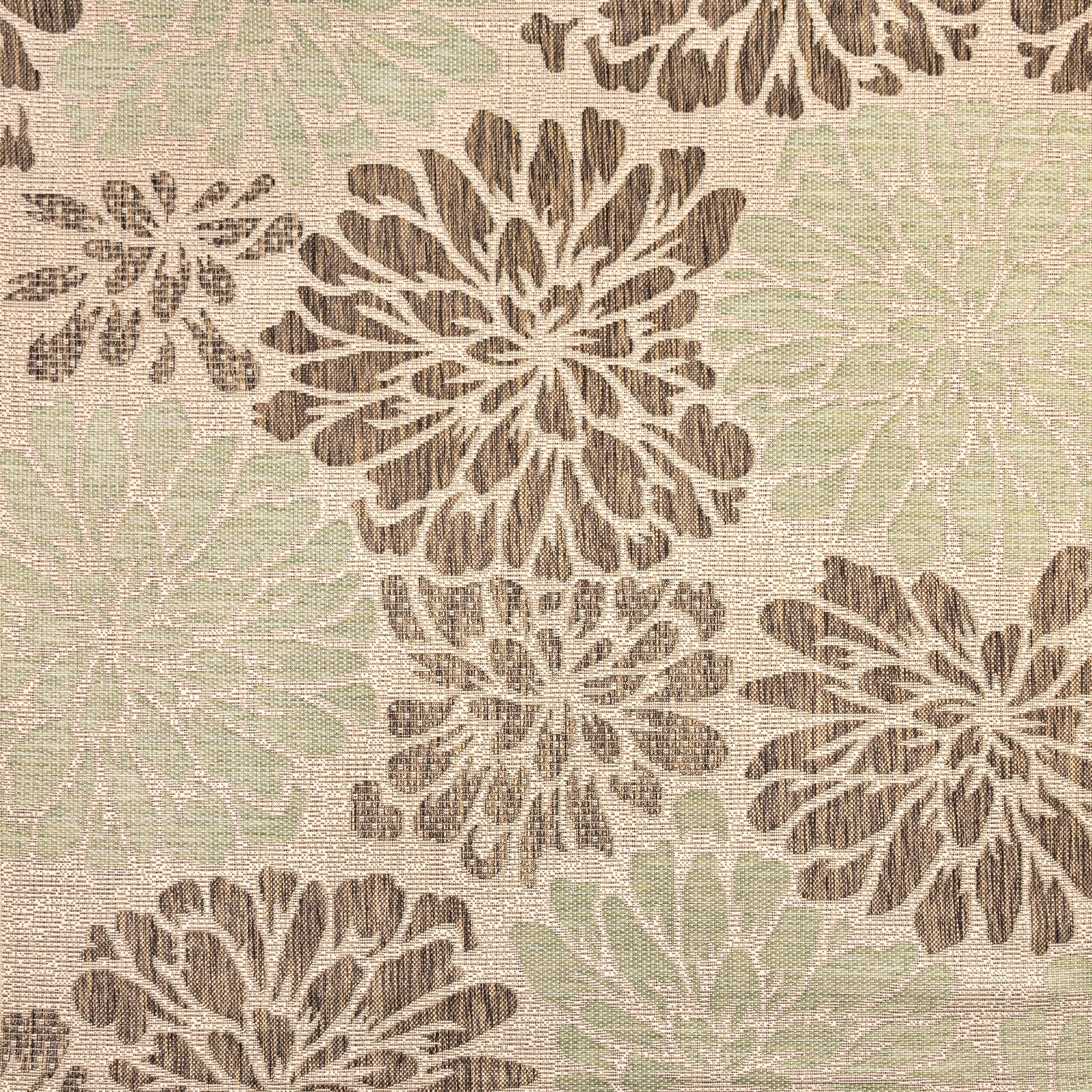 Tapis d'intérieur/extérieur à tissage texturé floral JONATHAN Y