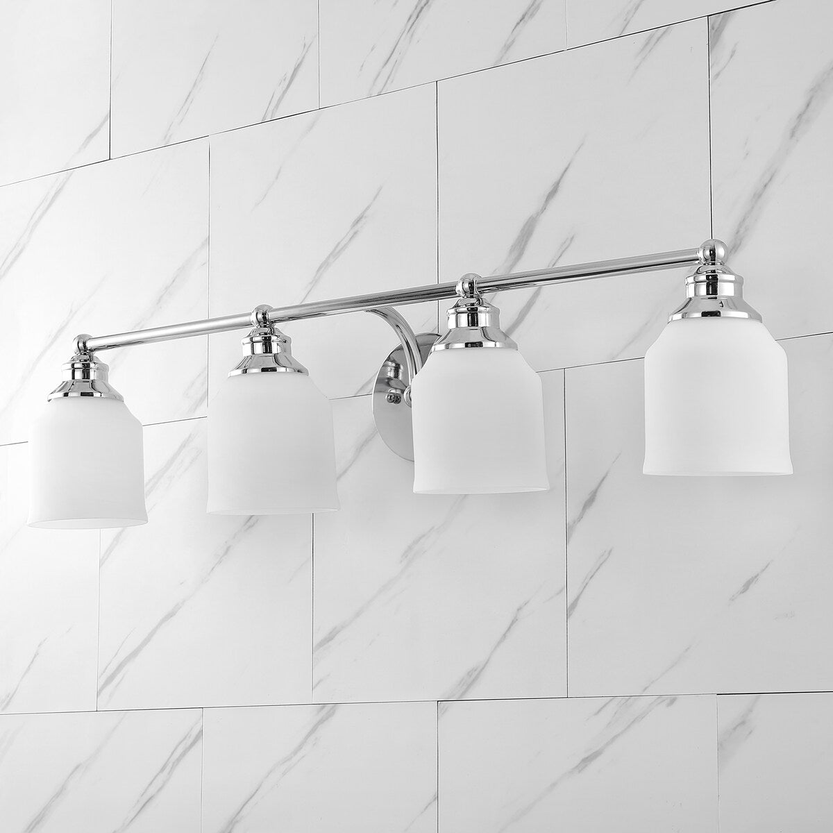 Applique murale à LED Jayne en fer et verre dépoli, style cottage de ferme, par JONATHAN Y