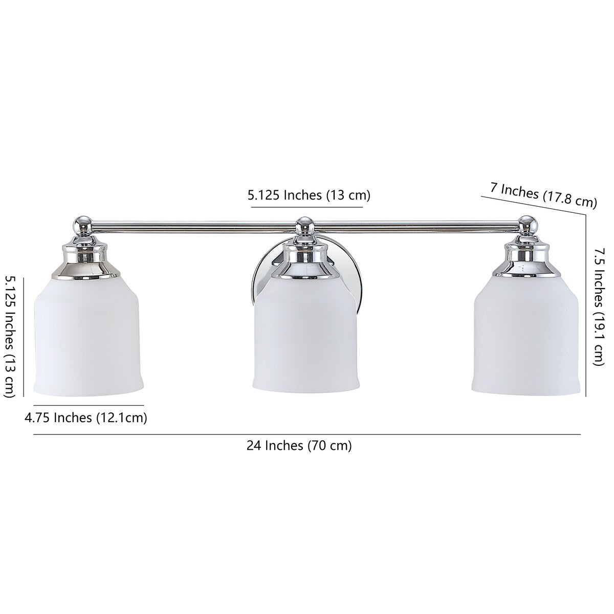 Applique murale à LED Jayne en fer et verre dépoli, style cottage de ferme, par JONATHAN Y