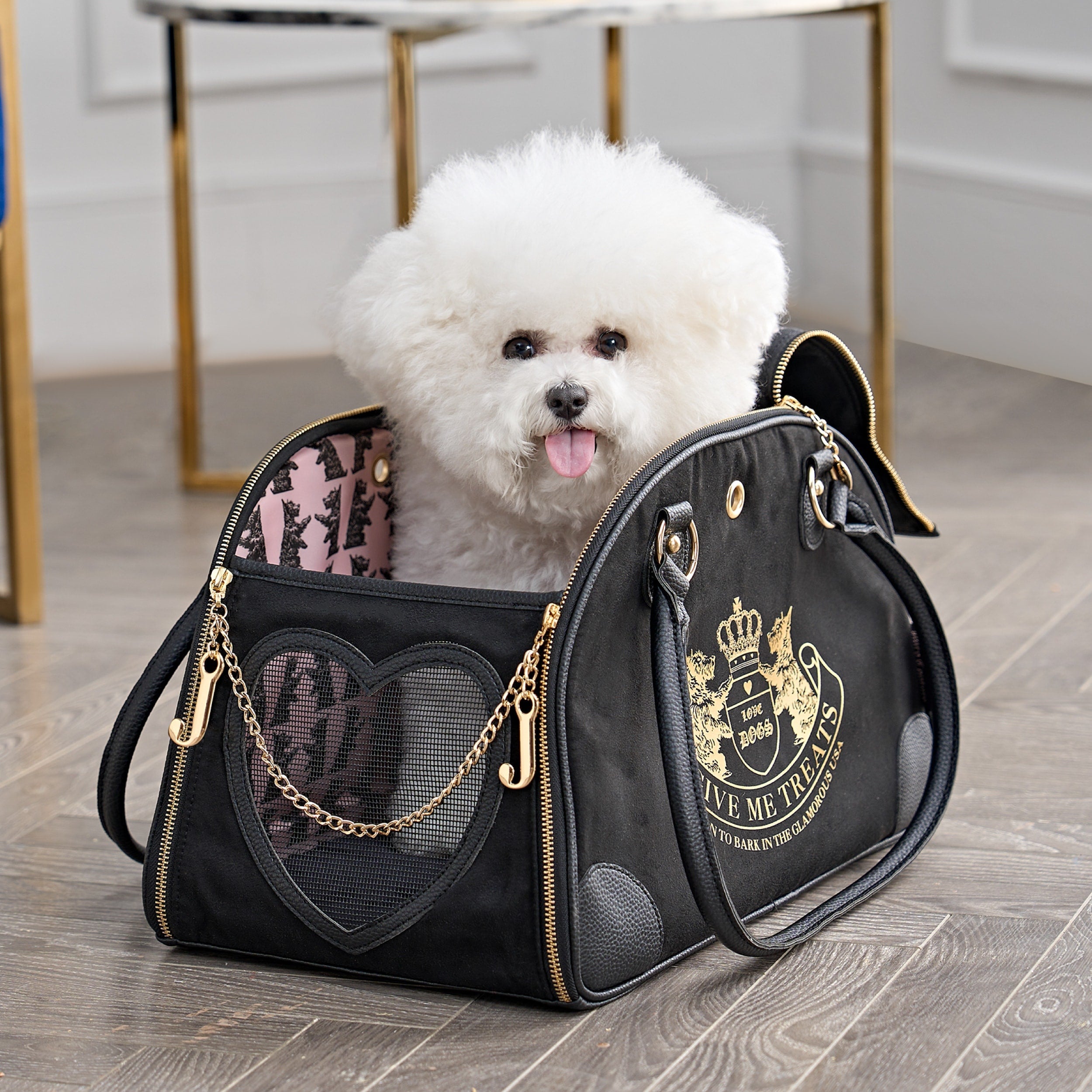 Sac de transport pour animaux de compagnie Juicy Couture Give Me Treats - Sac de voyage élégant