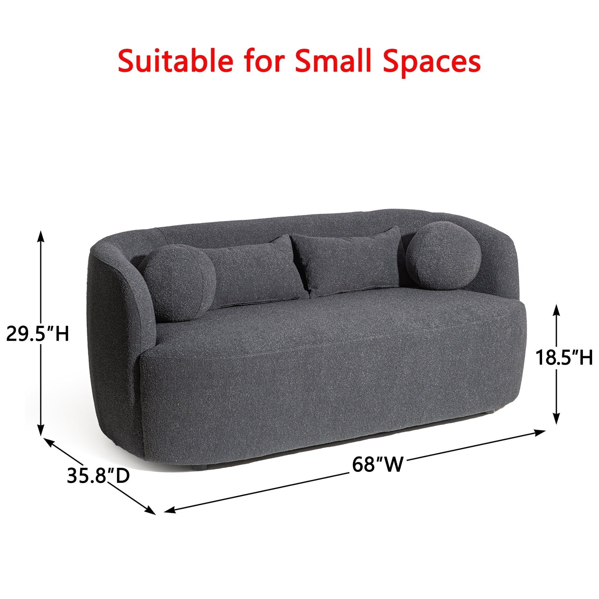 Causeuse 2 places rembourrée KINWELL Boucle avec oreillers