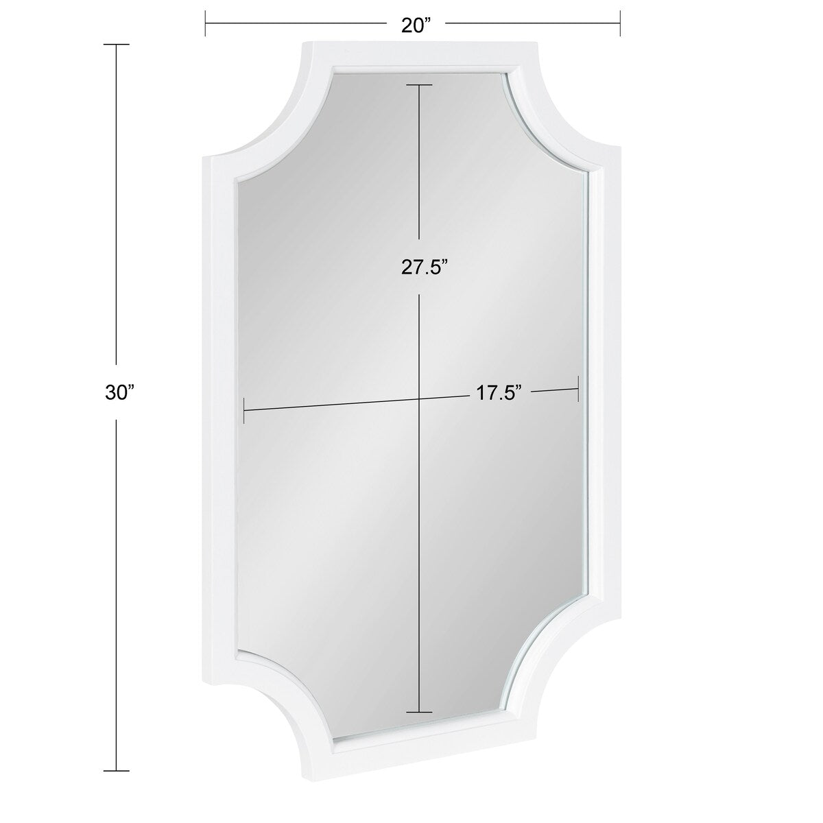 Miroir encadré en bois festonné Kate et Laurel Hogan