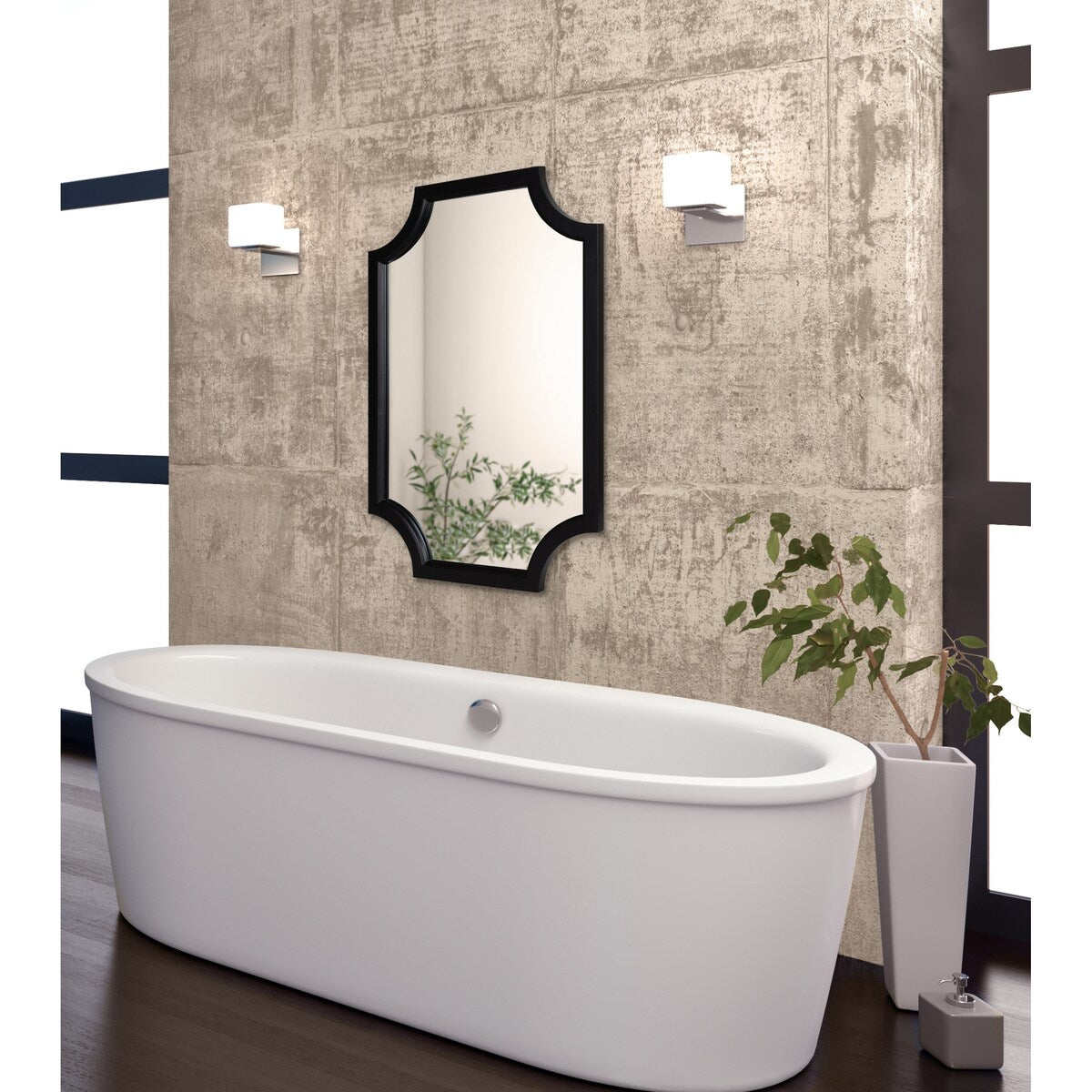 Miroir encadré en bois festonné Kate et Laurel Hogan