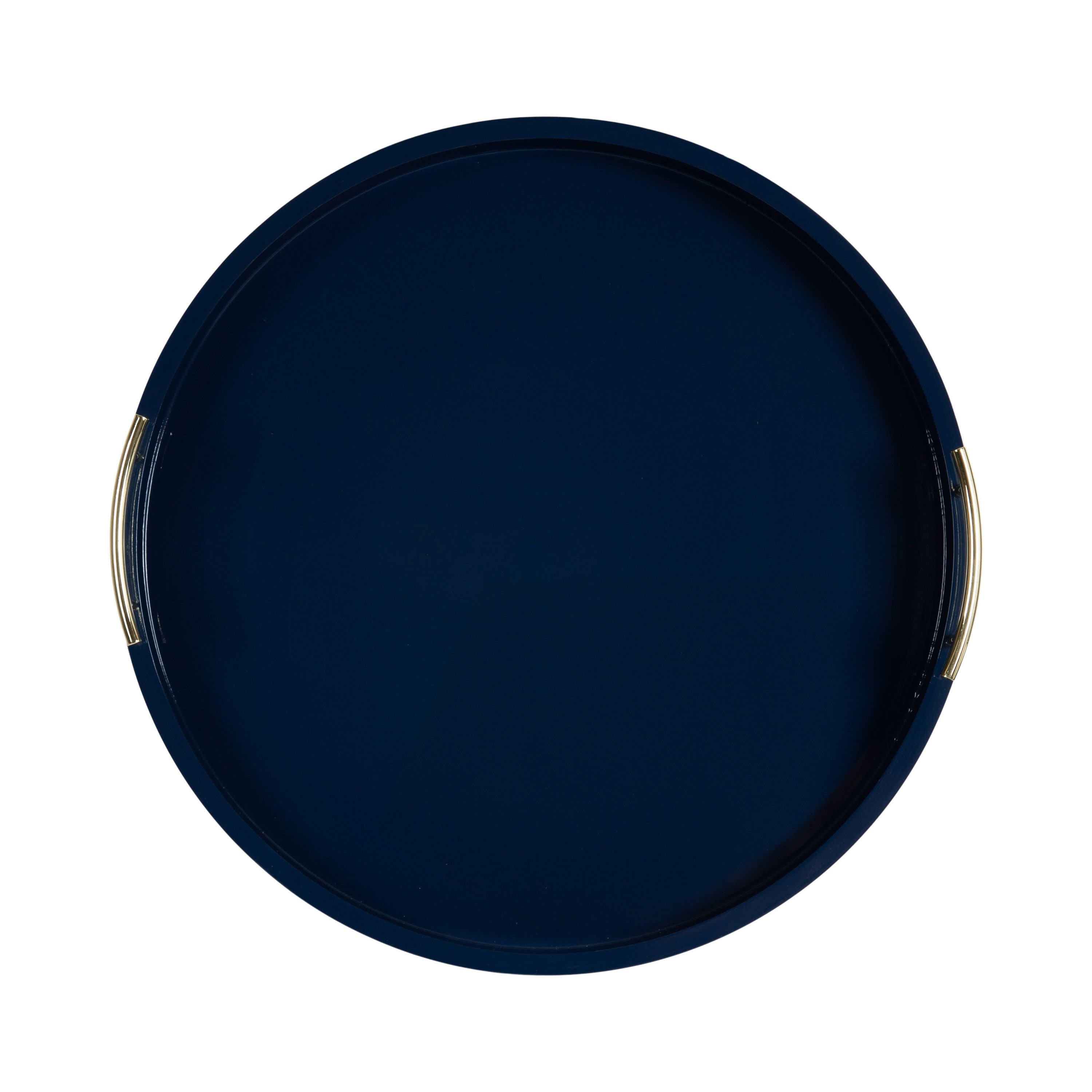 Plateau décoratif rond Kate et Laurel Lipton avec poignées en métal