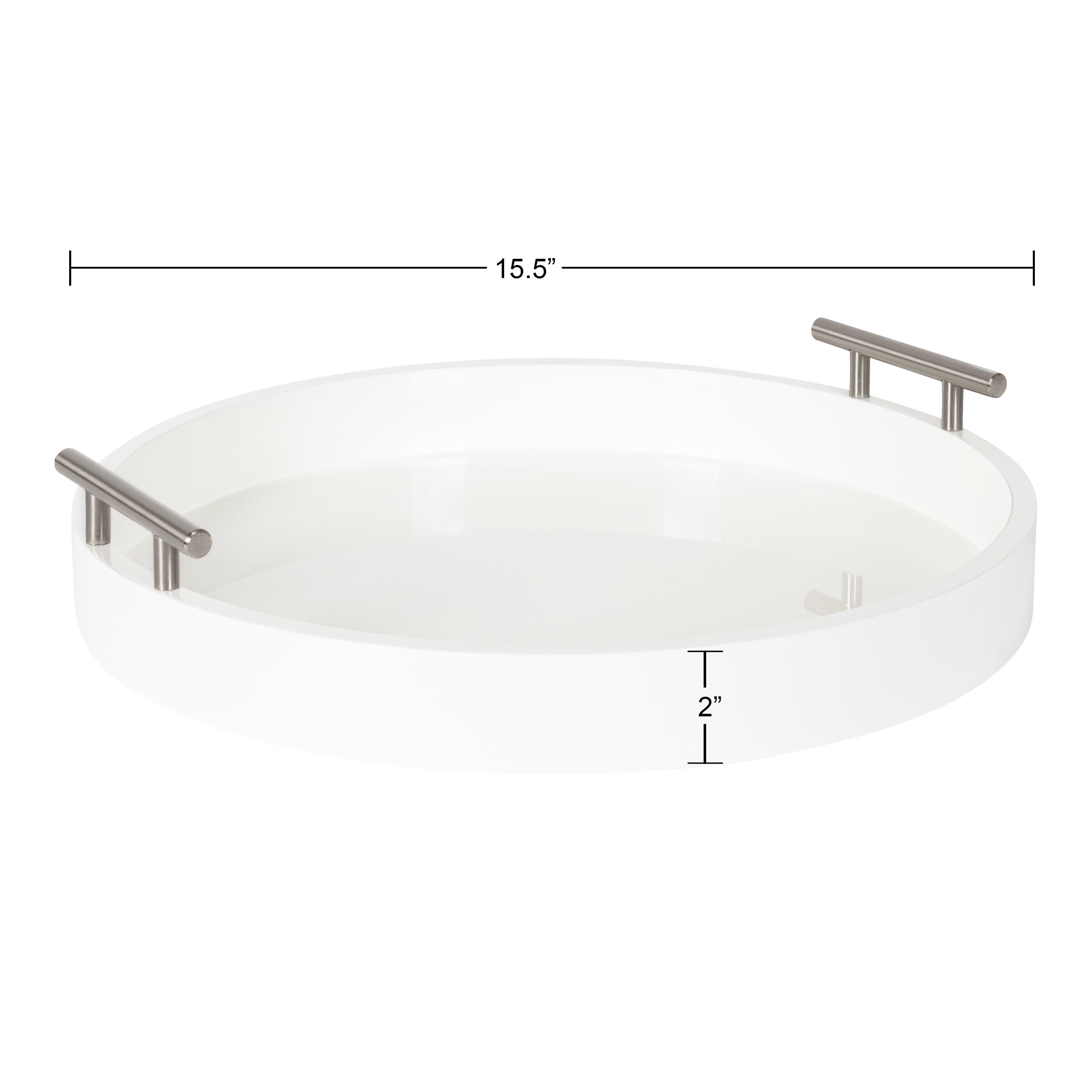 Plateau décoratif rond Kate et Laurel Lipton avec poignées en métal