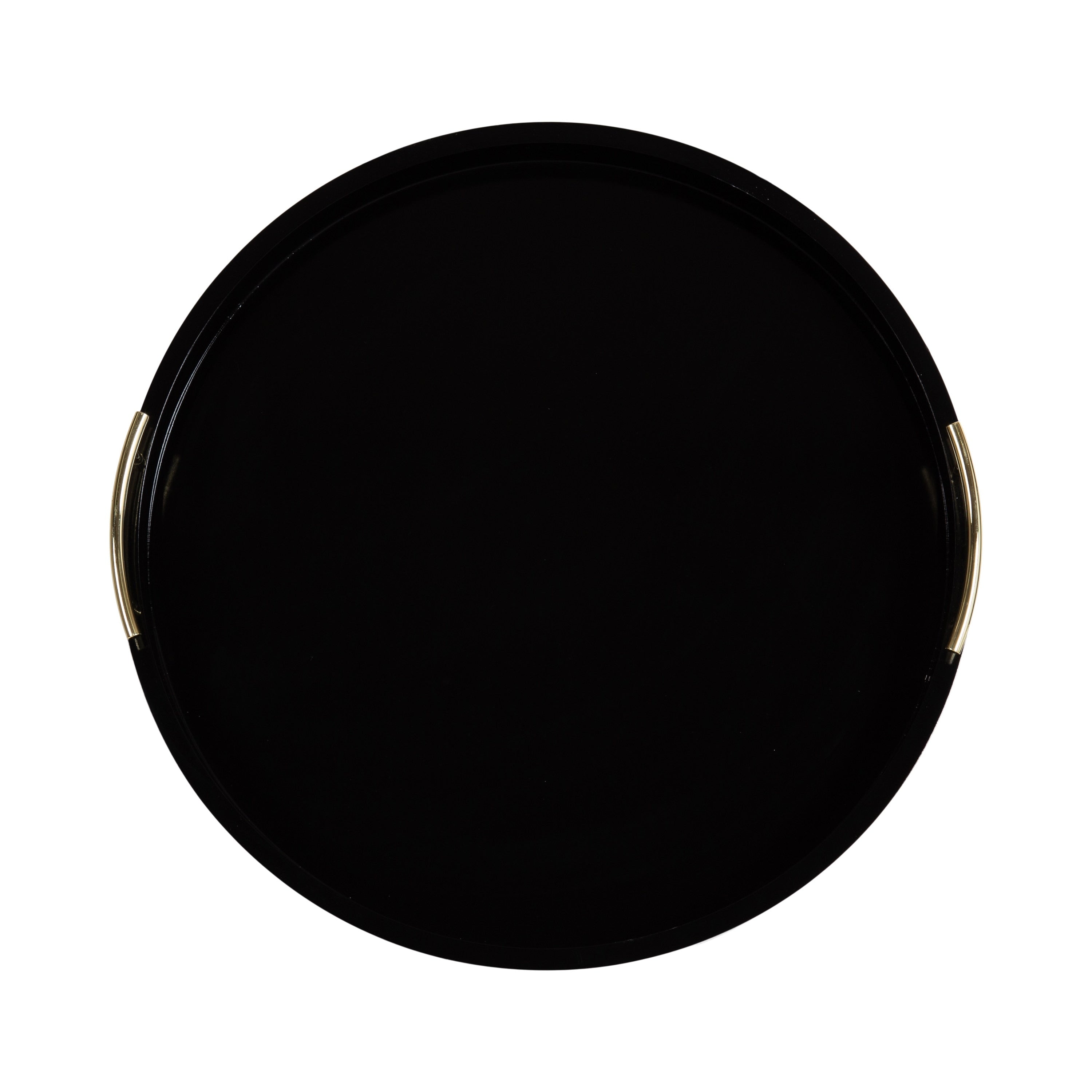 Plateau décoratif rond Kate et Laurel Lipton avec poignées en métal