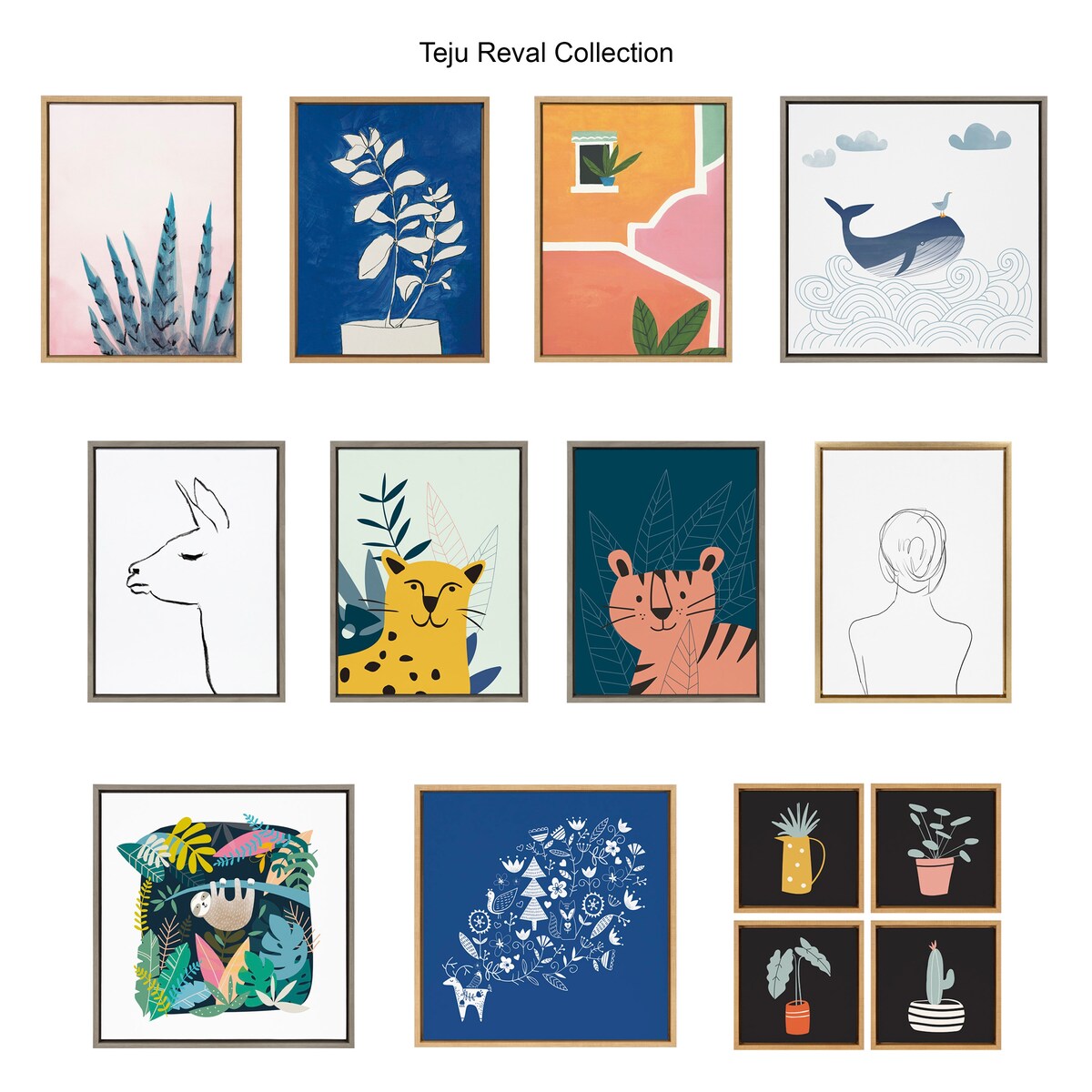 Kate et Laurel Sylvie Modern Circles Ensemble de toiles encadrées par Teju Reval