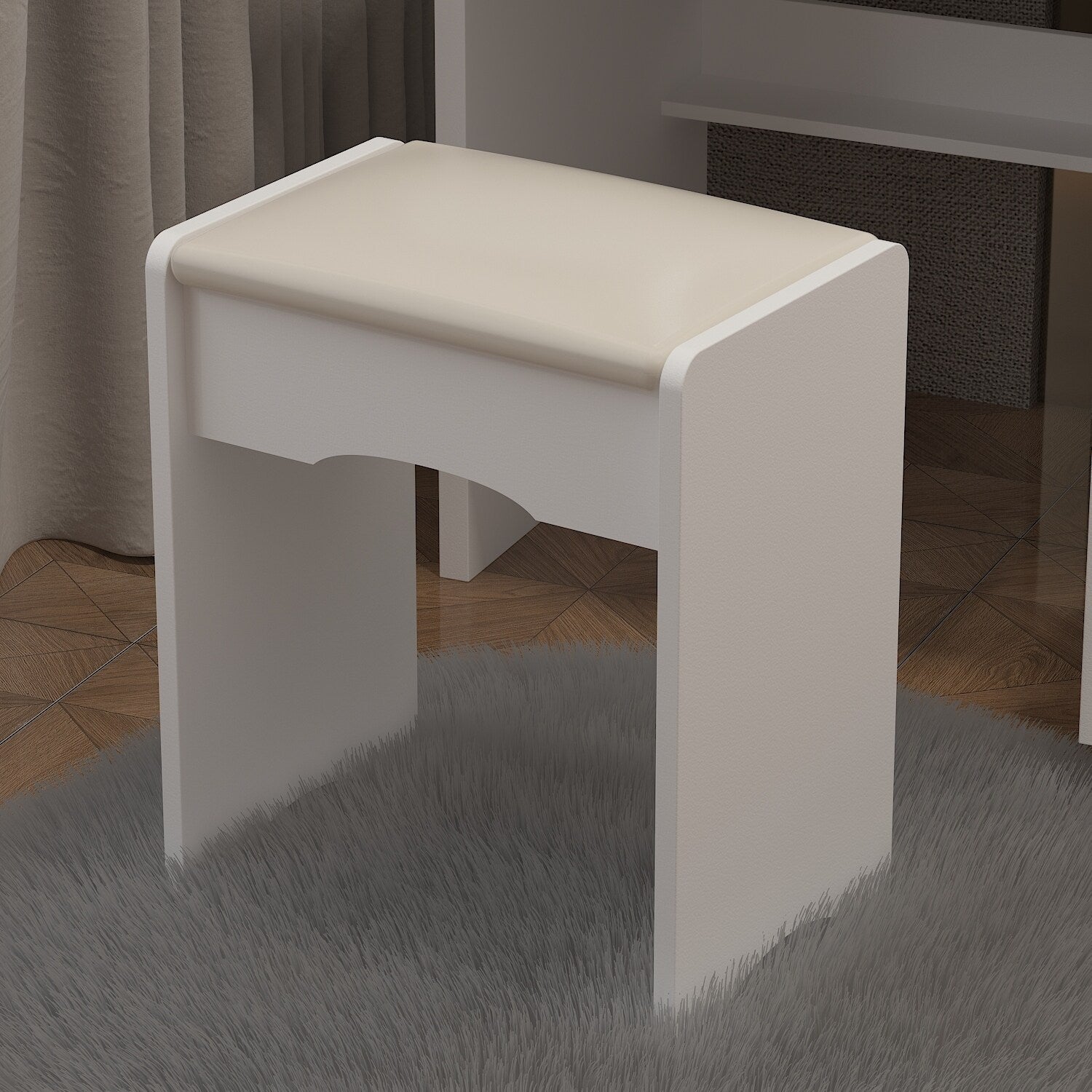 Coiffeuse Kerrogee avec miroir éclairé réglable et tabouret - 39,4 L x 19,7 l x 53,5 H
