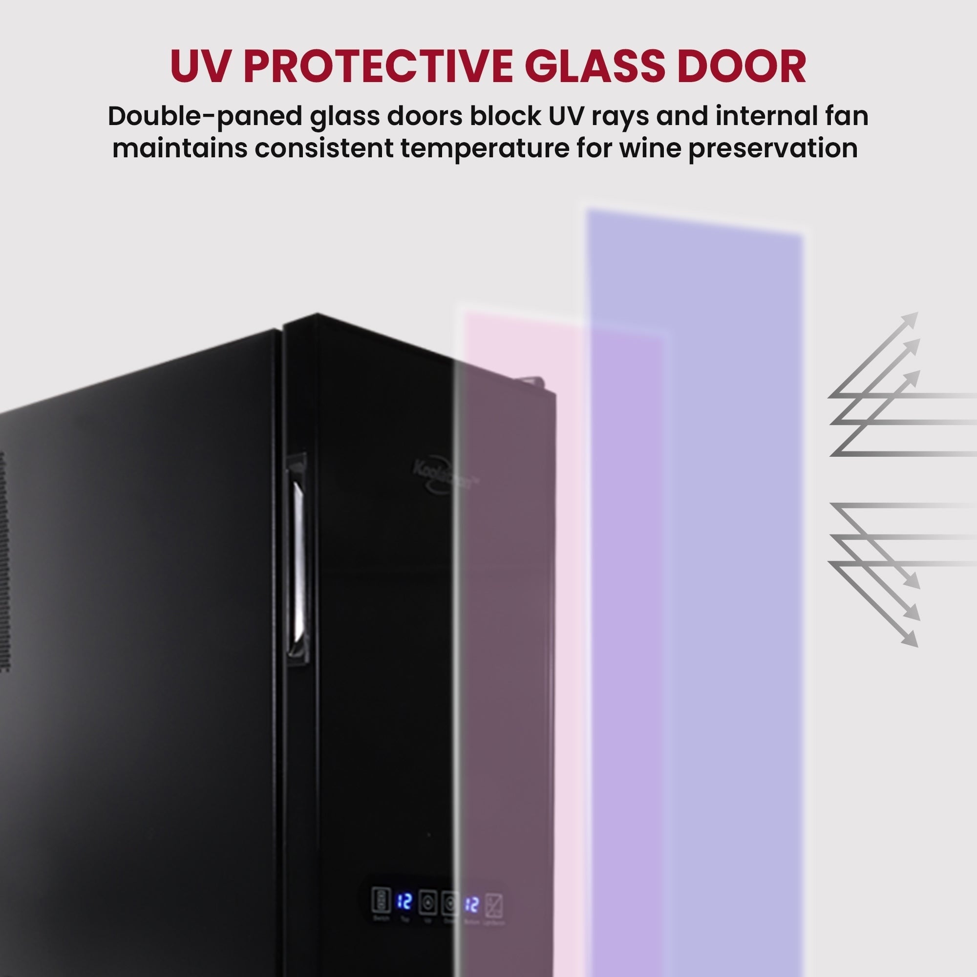 Réfrigérateur à vin autonome Koolatron Slim à deux zones pour 18 bouteilles