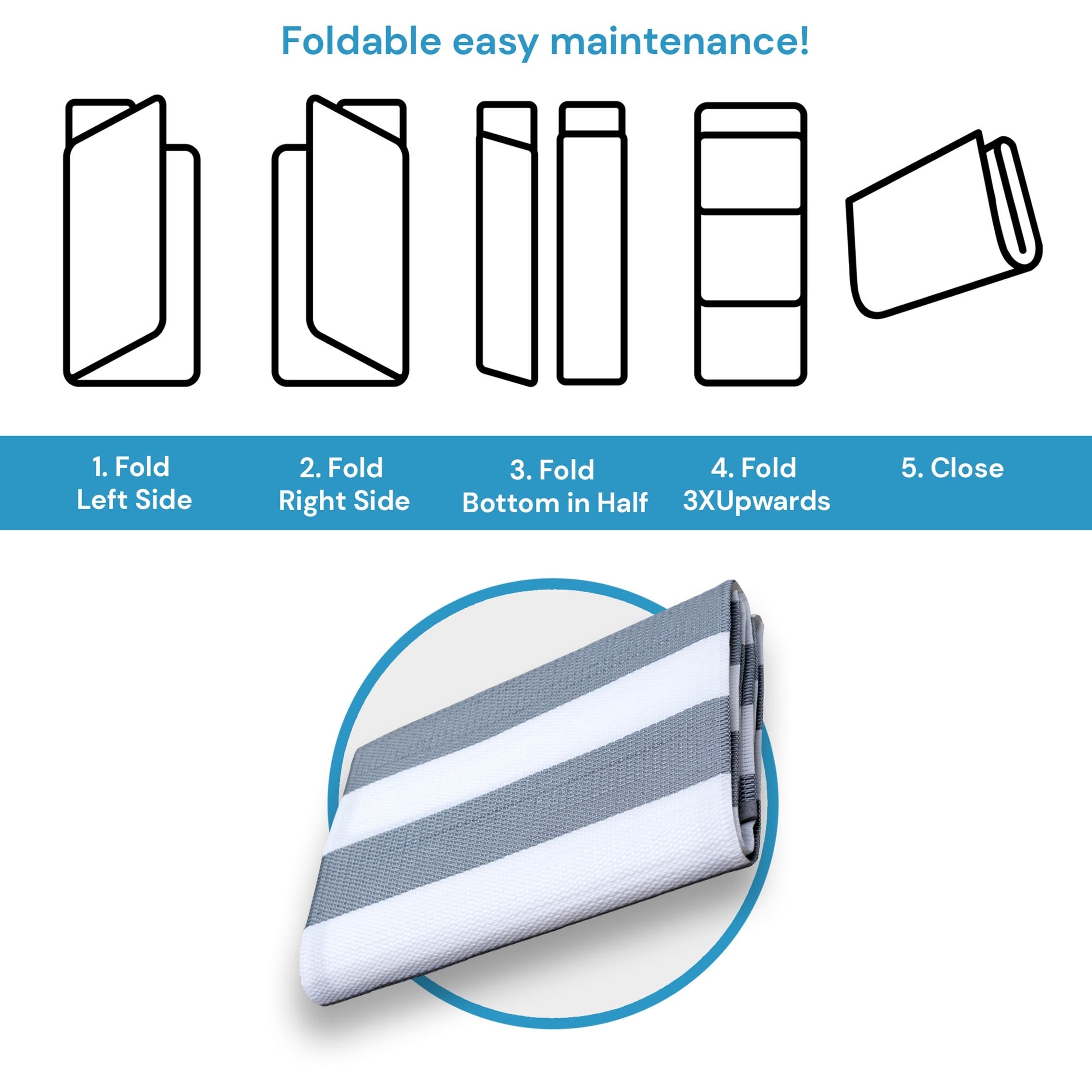 Tapis d'intérieur et d'extérieur à rayures de plage Lalune