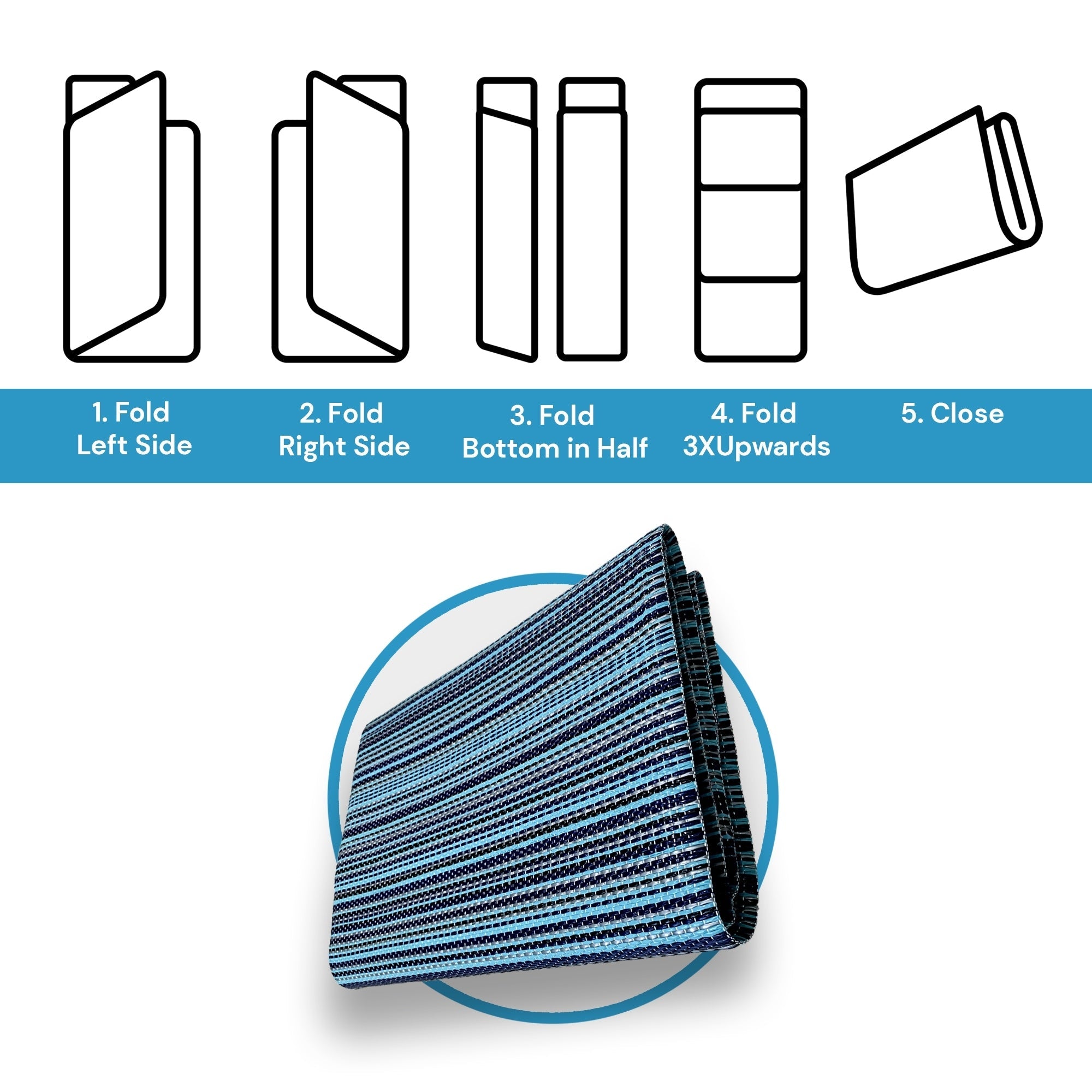 Tapis d'intérieur et d'extérieur à rayures de plage Lalune