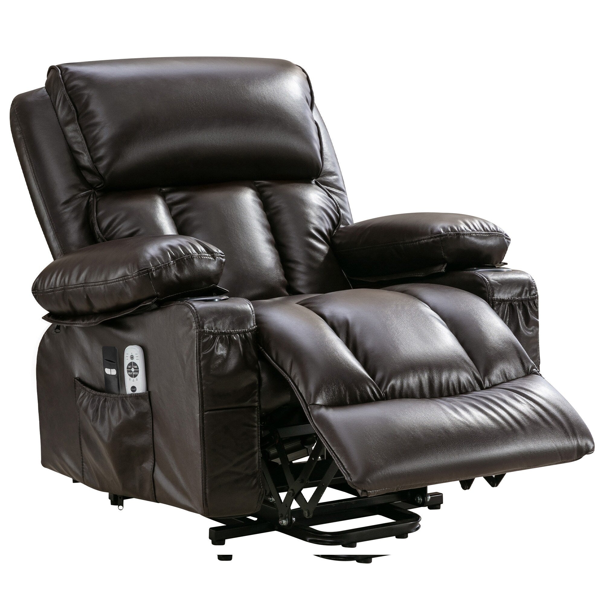 Grand fauteuil inclinable électrique avec chauffage et massage 8 points - Télécommande, port USB
