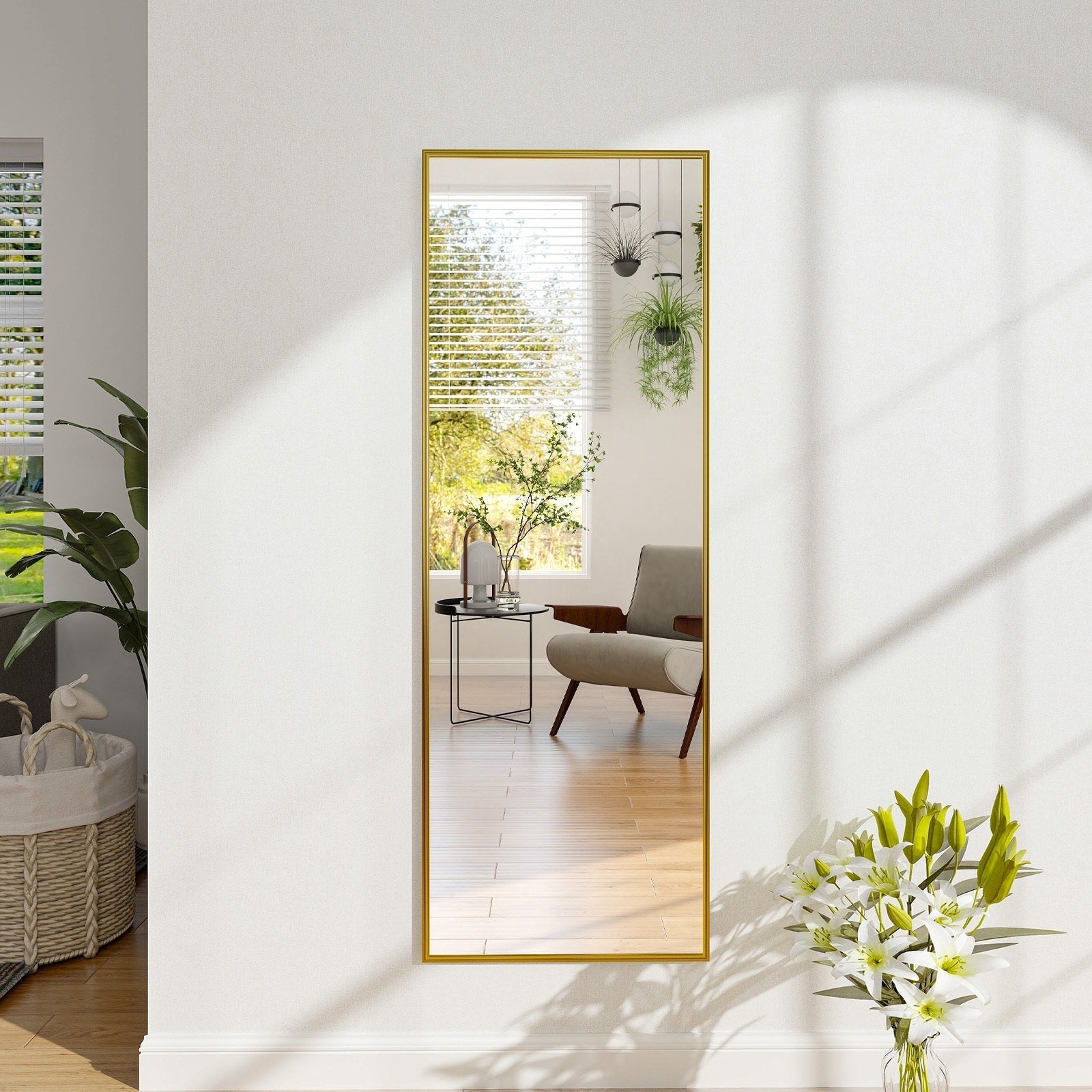 Grand miroir mural sur pied à suspendre